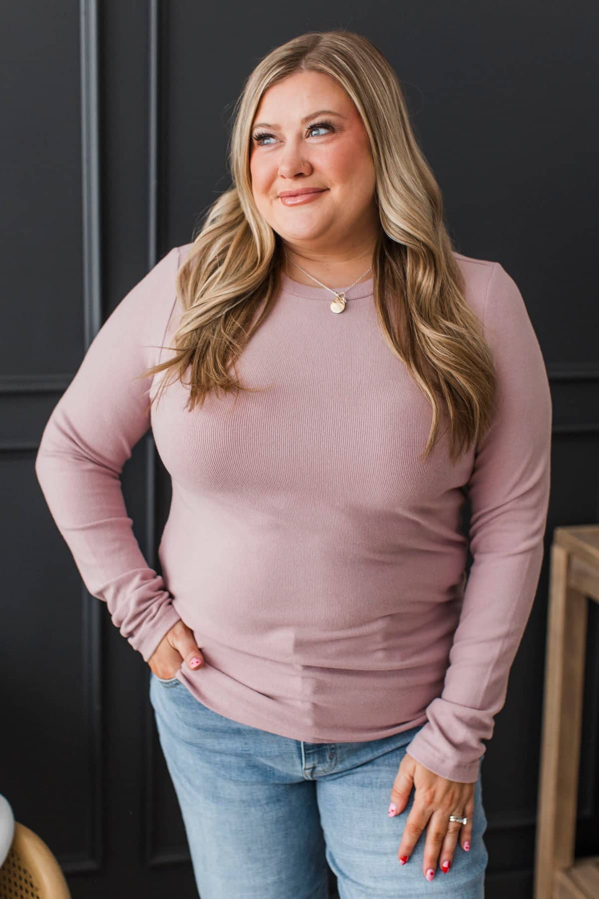 Glad To Be Here Ribbed Top- Dusty Lavender - Image 2
