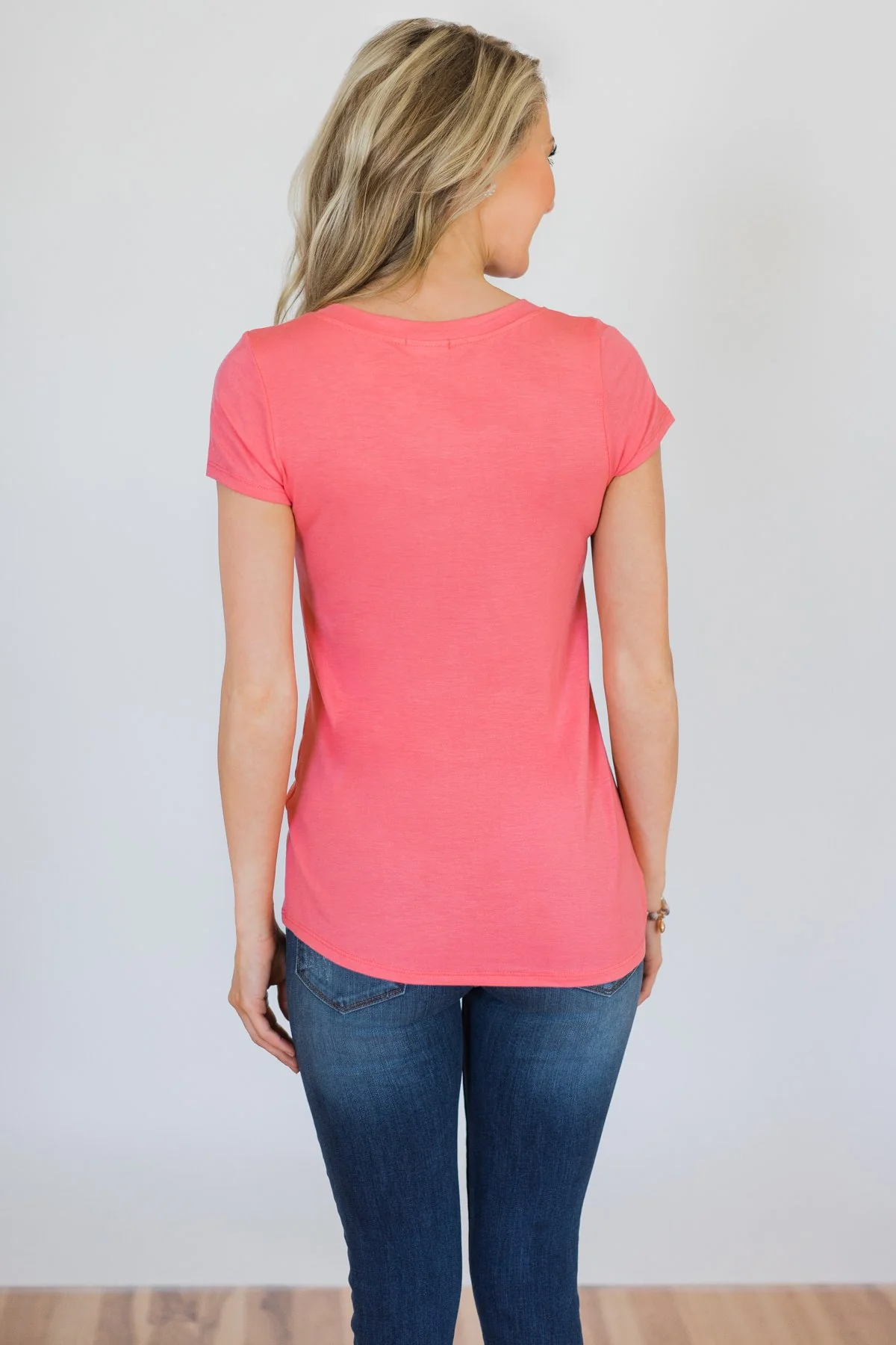 Glam Pocket Short Sleeve Top- Pink - Image 7