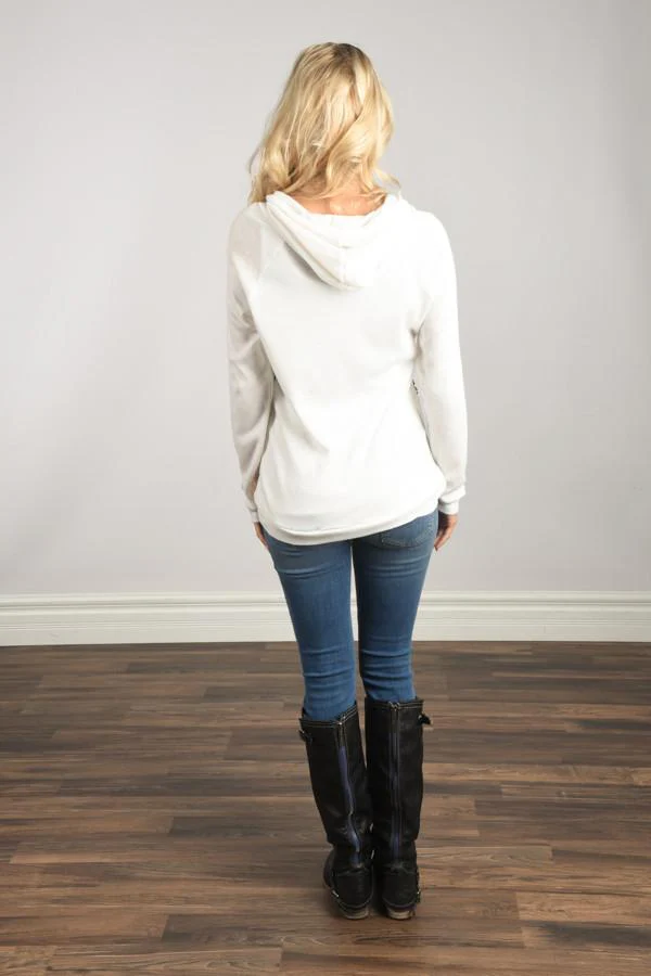 Glitter Hoodie ~ Gold & Ivory - Image 11