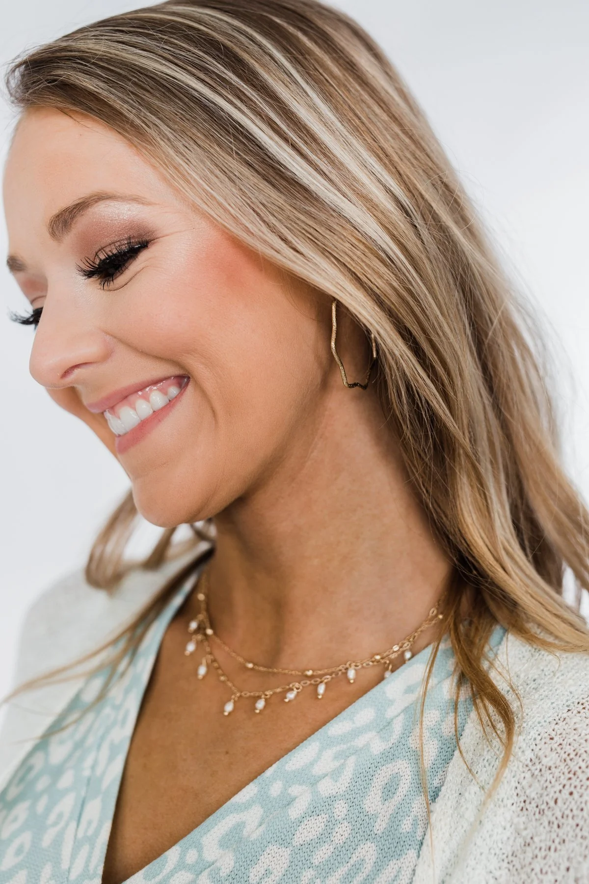Glitter Hoop Earrings- Gold - Image 2
