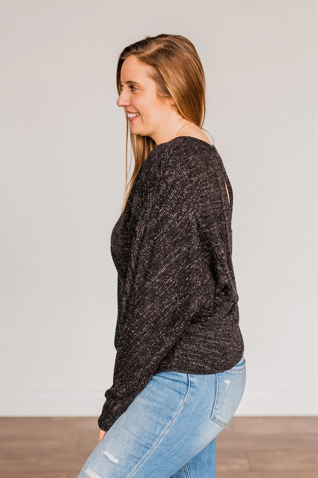 Glitz & Glam Long Sleeve Top- Black - Image 12