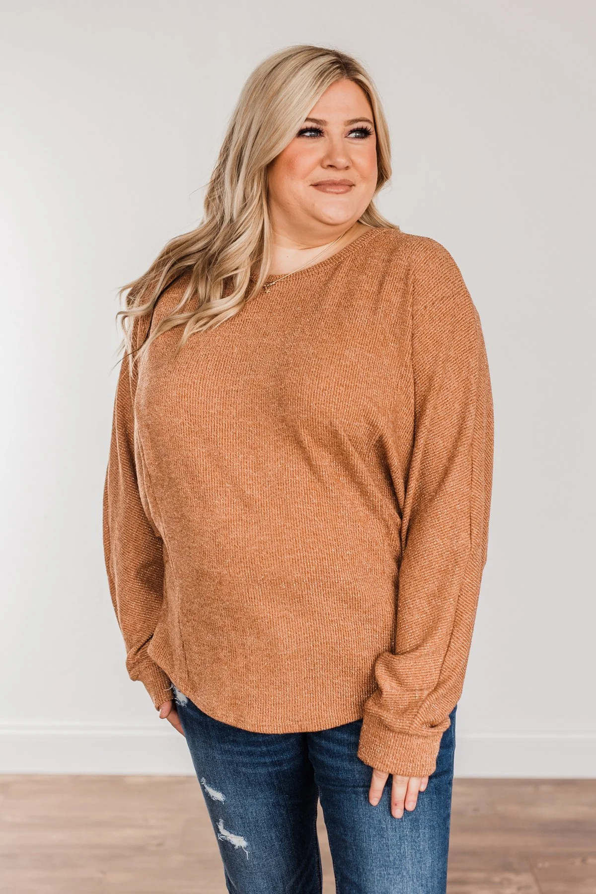Glitz & Glam Long Sleeve Top- Clay - Image 4