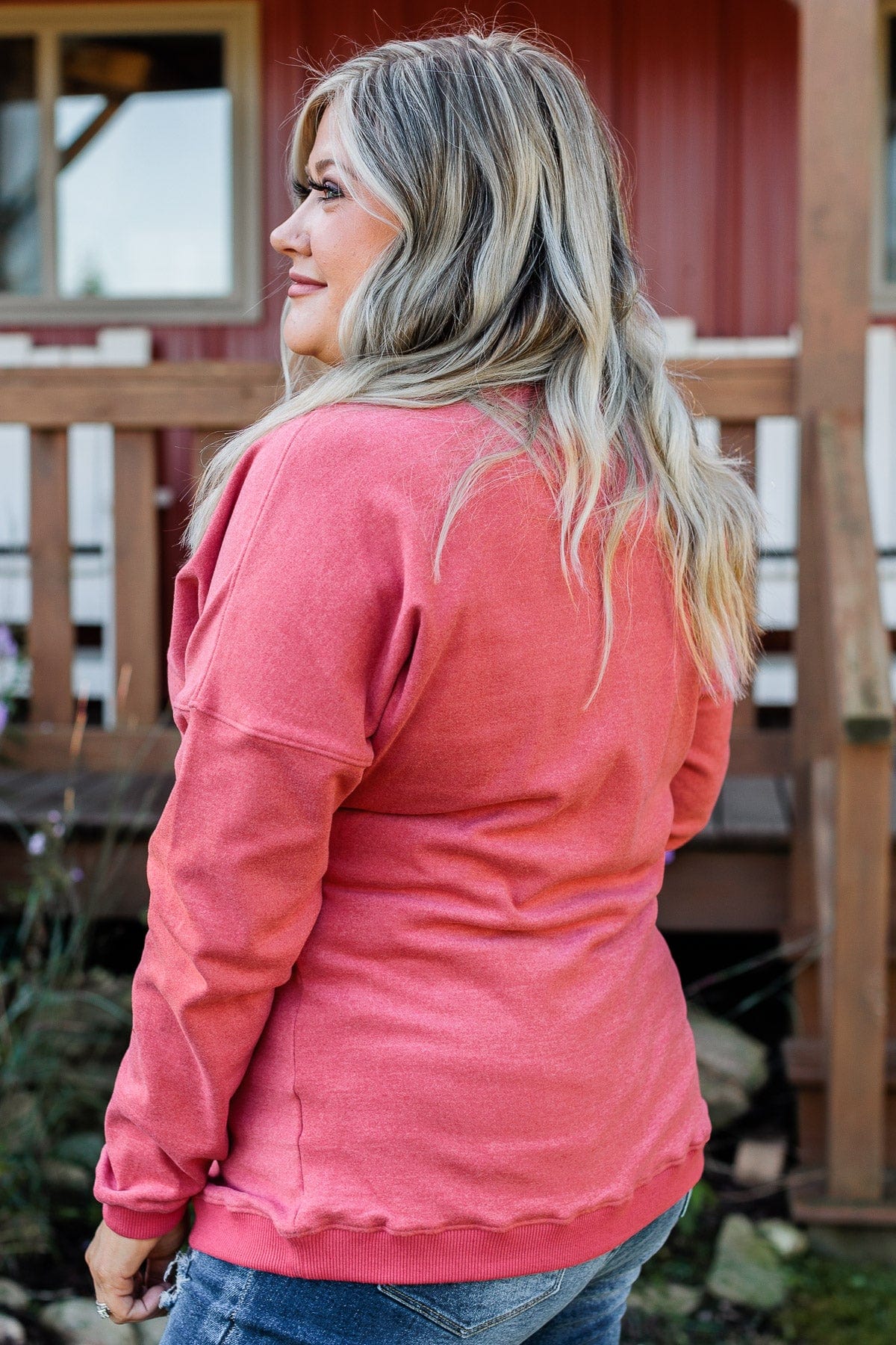 Go The Distance Crew Neck Pullover- Berry - Image 9