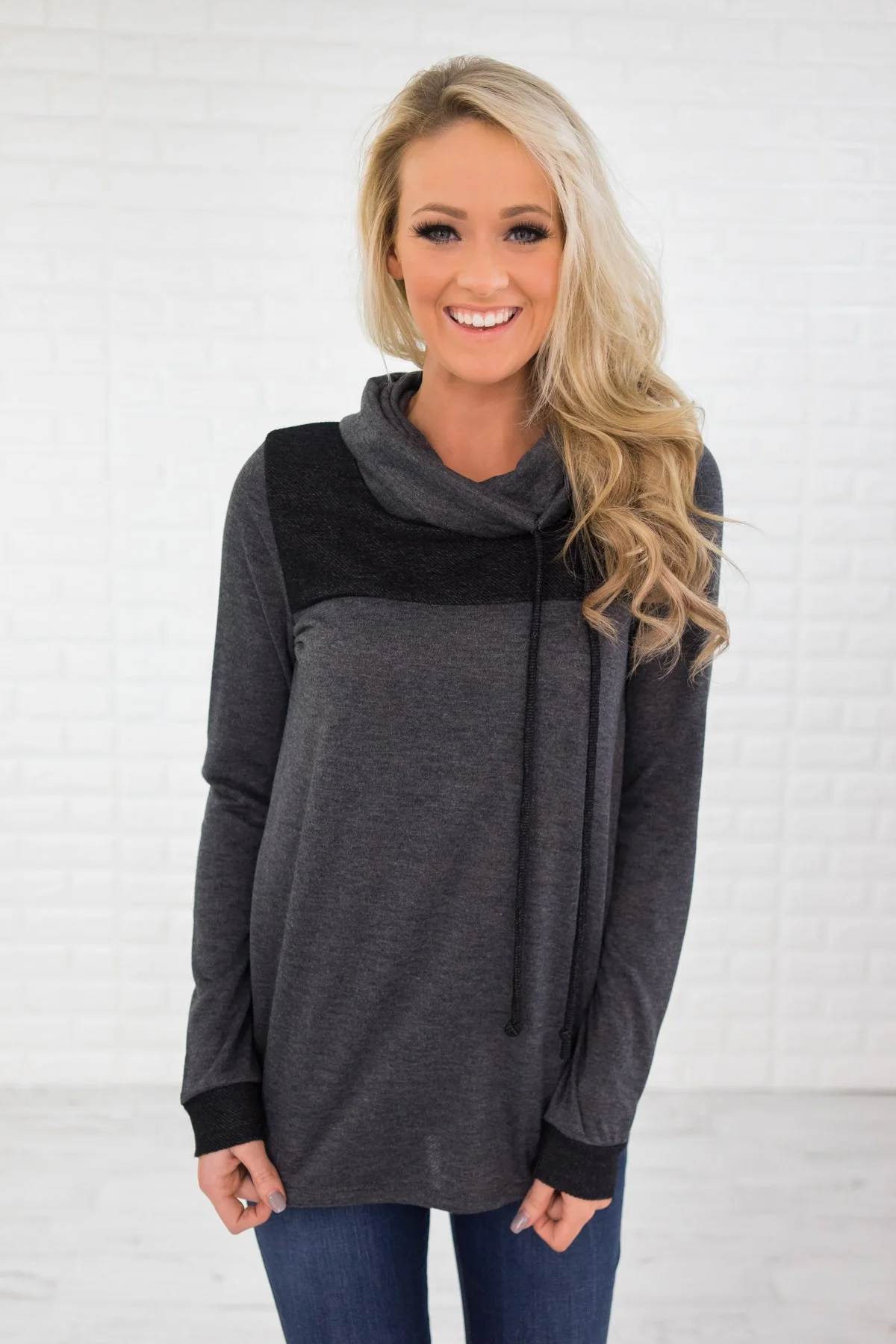 Go to Charcoal Cowl Neck - Image 4