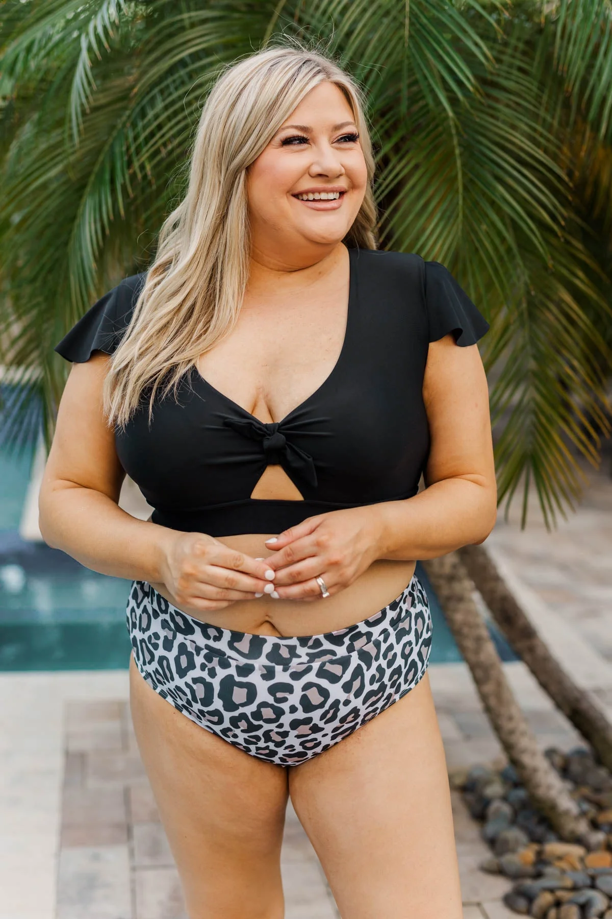 Going On A Retreat Mid-Rise Swim Bottoms- Leopard - Image 2