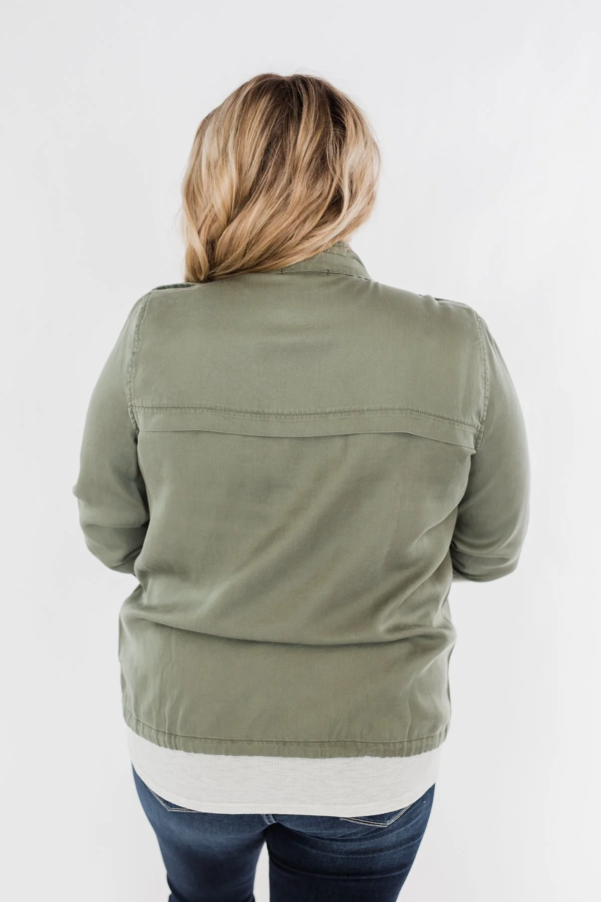 Going Places Lightweight Drawstring Jacket- Olive - Image 12