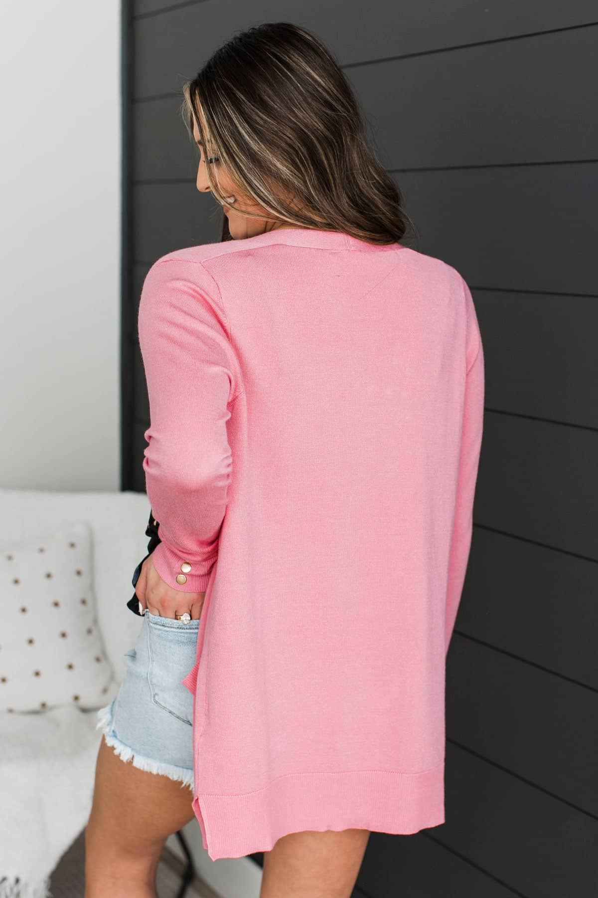 Going With You Open Front Knit Cardigan- Pink - Image 6