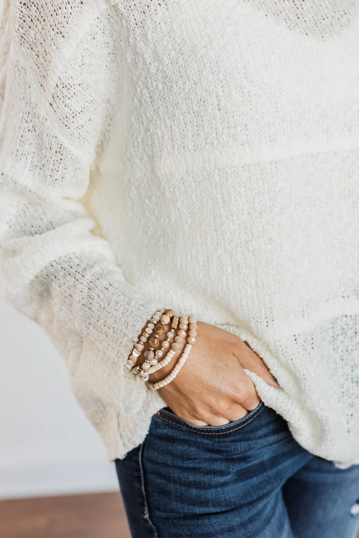 Golden Beauty Stackable Bracelet Set- Natural - Image 2