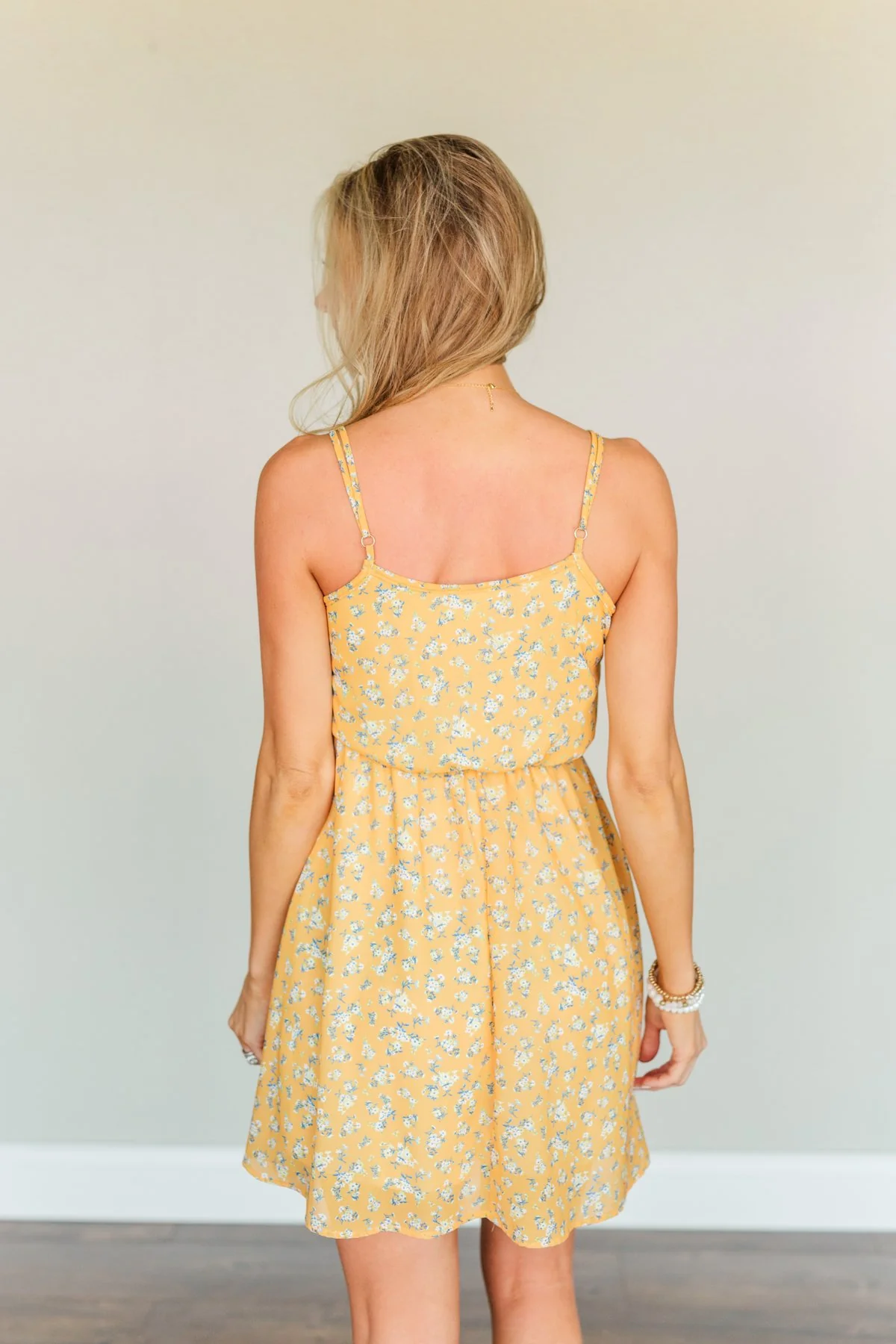 Golden Sunsets Floral Print Dress- Mustard - Image 9