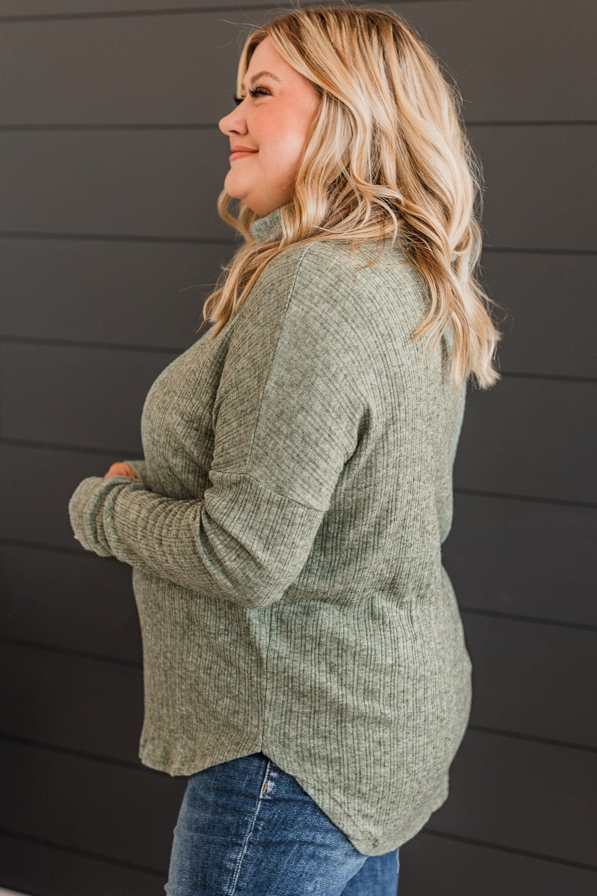 Good Connections Turtle Neck Top- Olive - Image 5