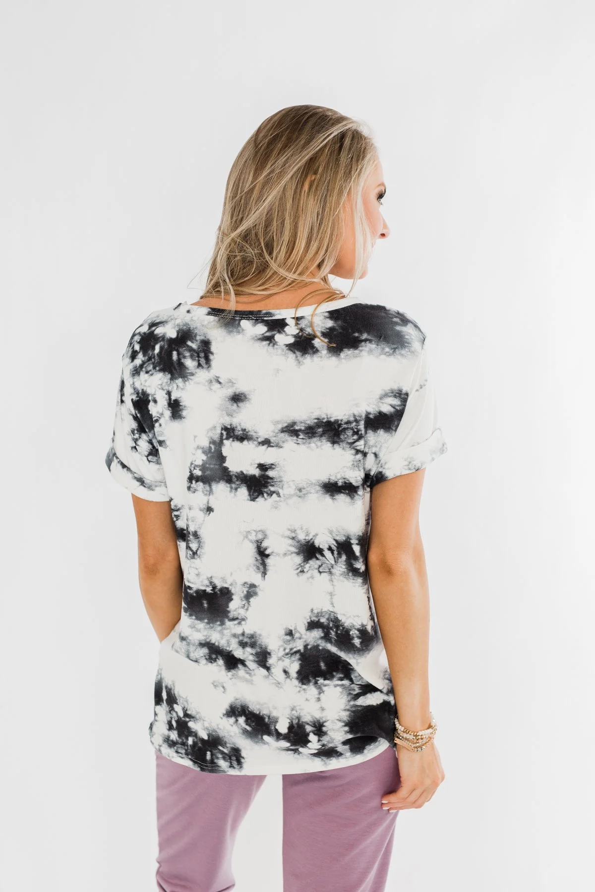 Good Feeling Tie Dye Top- Black & White - Image 17