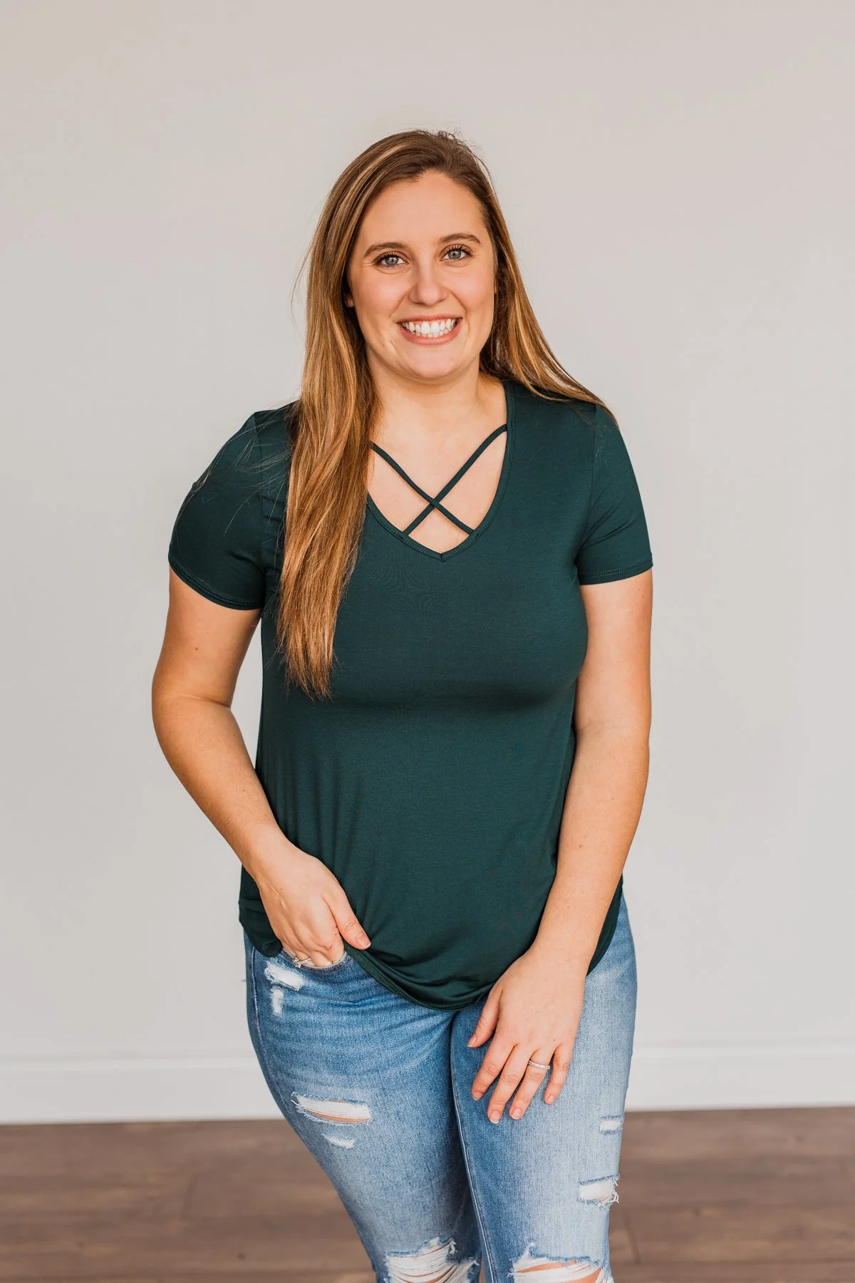 Good Moods Criss-Cross Top- Wintergreen - Image 8