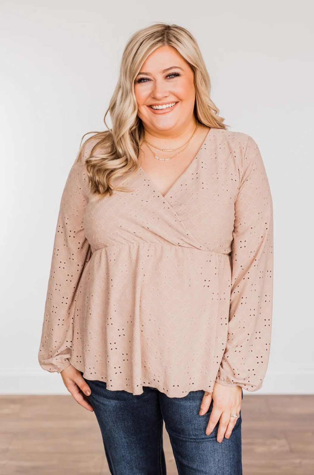 Good Morning Beautiful Babydoll Top- Taupe - Image 3