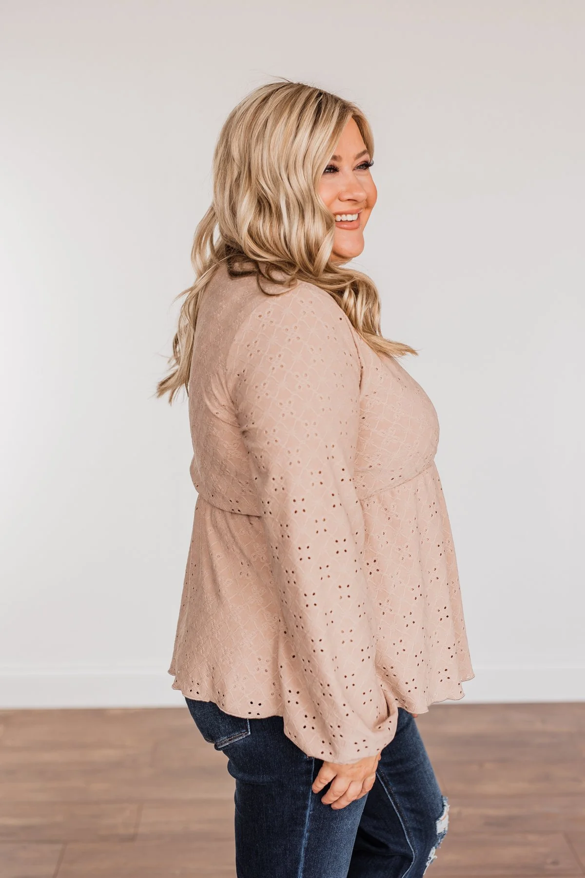 Good Morning Beautiful Babydoll Top- Taupe - Image 9