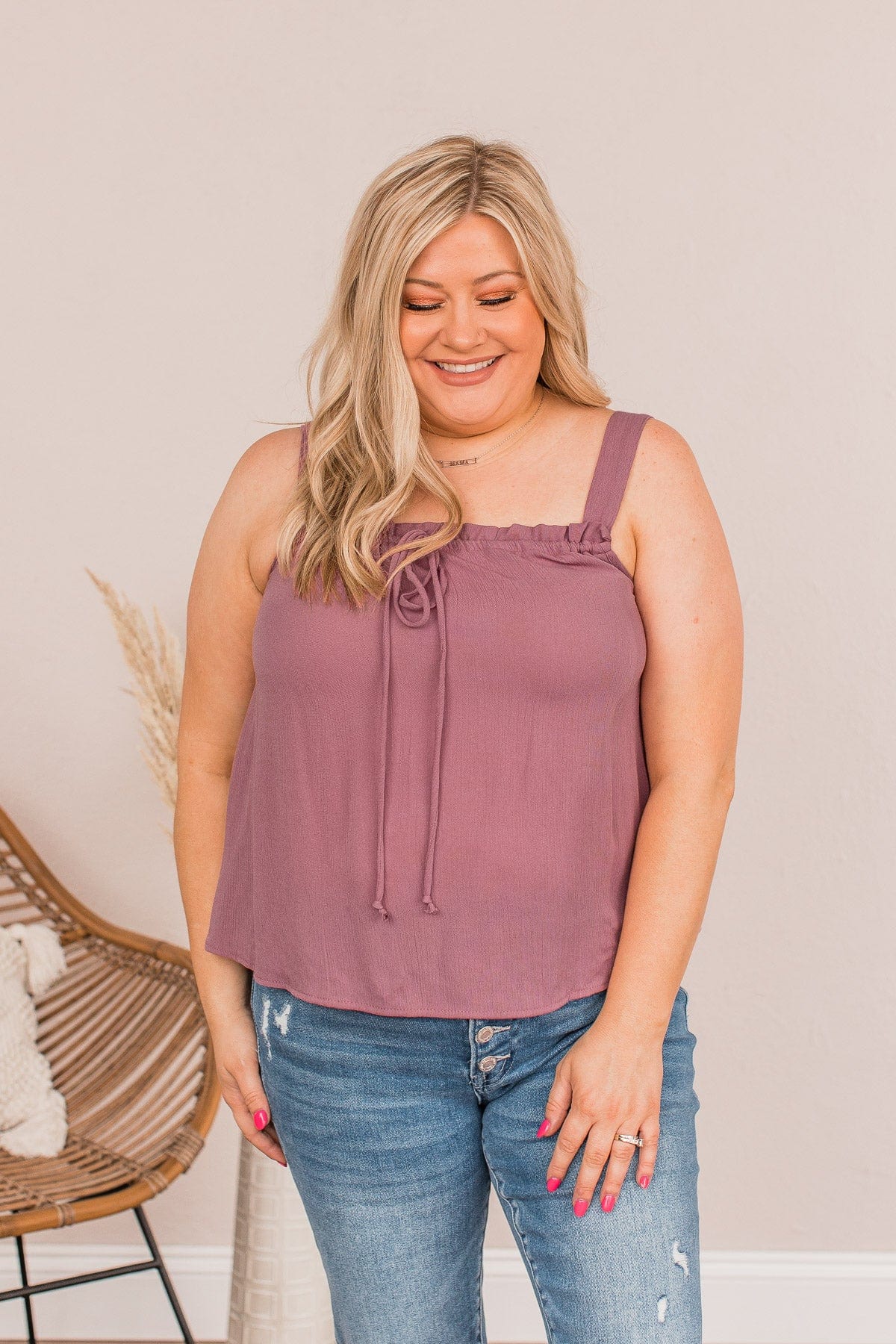 Good Natured Soul Cropped Tank- Dark Mauve - Image 4