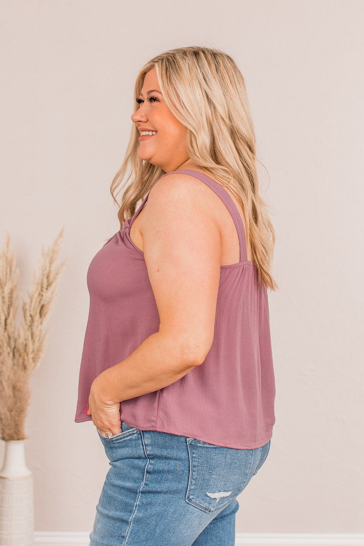 Good Natured Soul Cropped Tank- Dark Mauve - Image 6