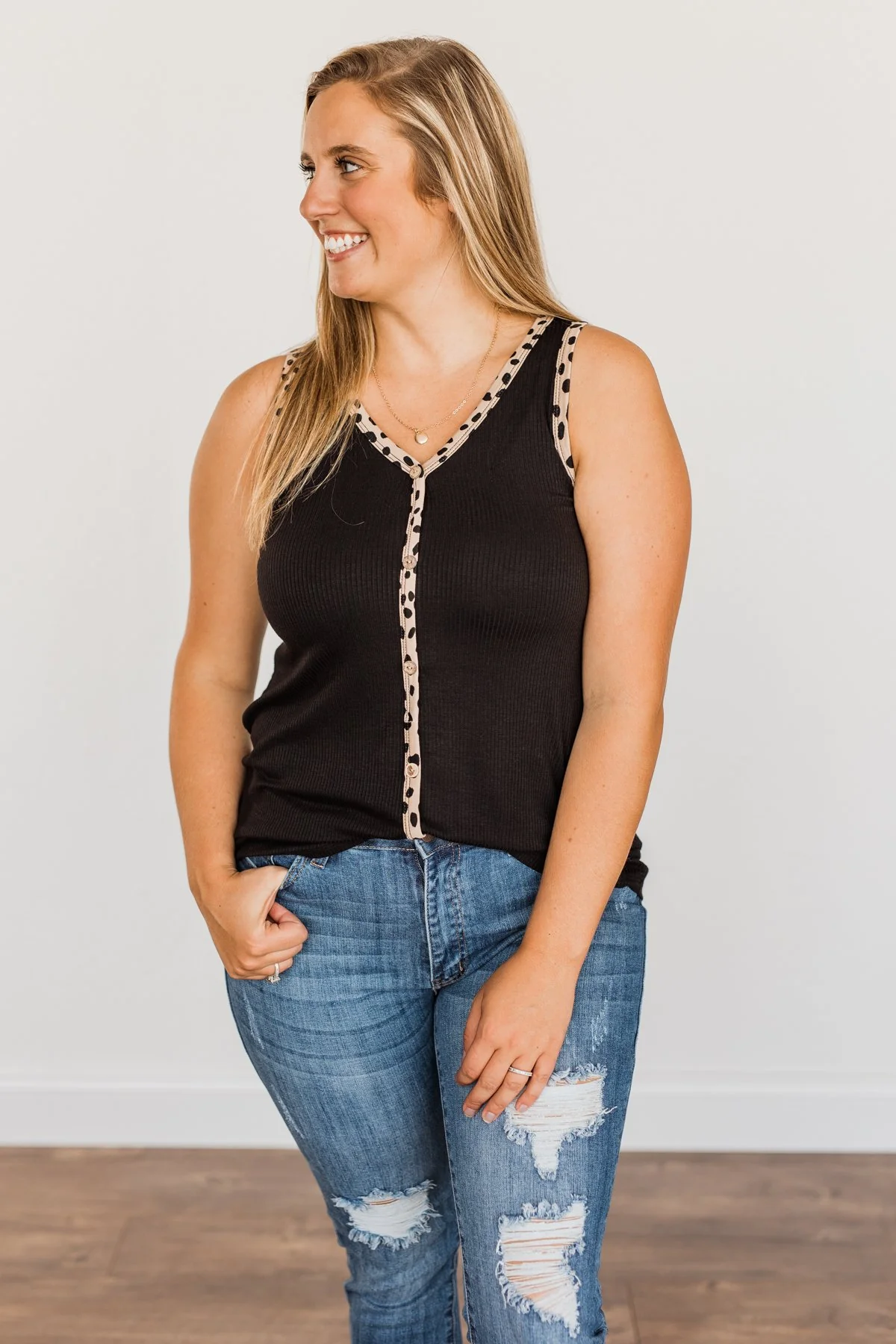 Good Ole Days Ribbed Knit Tank Top- Black - Image 8