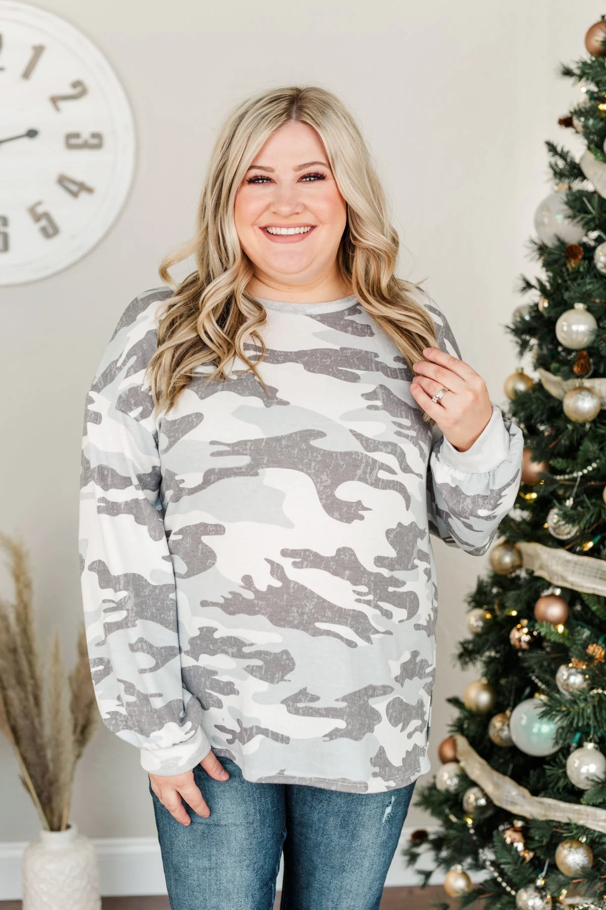 Good Times To Come Pullover Top- Grey Camo - Image 2