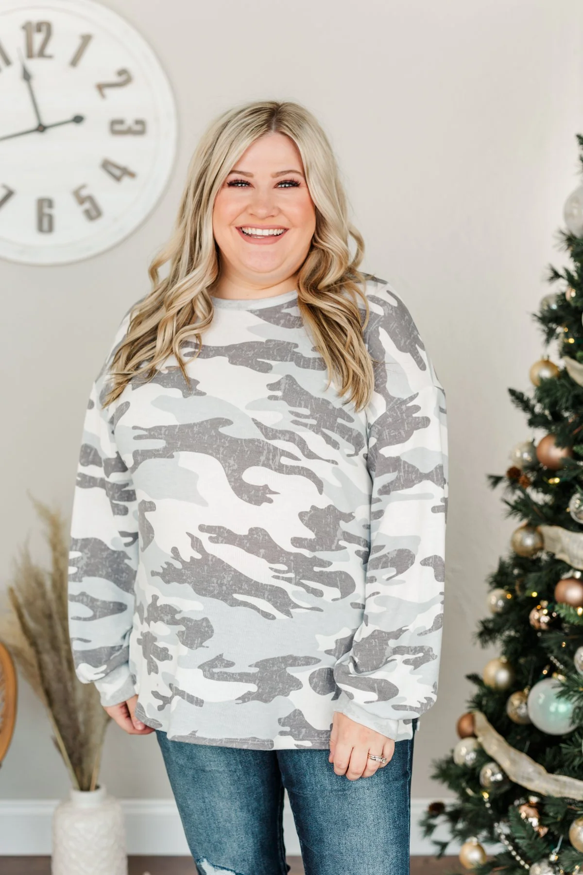 Good Times To Come Pullover Top- Grey Camo - Image 4