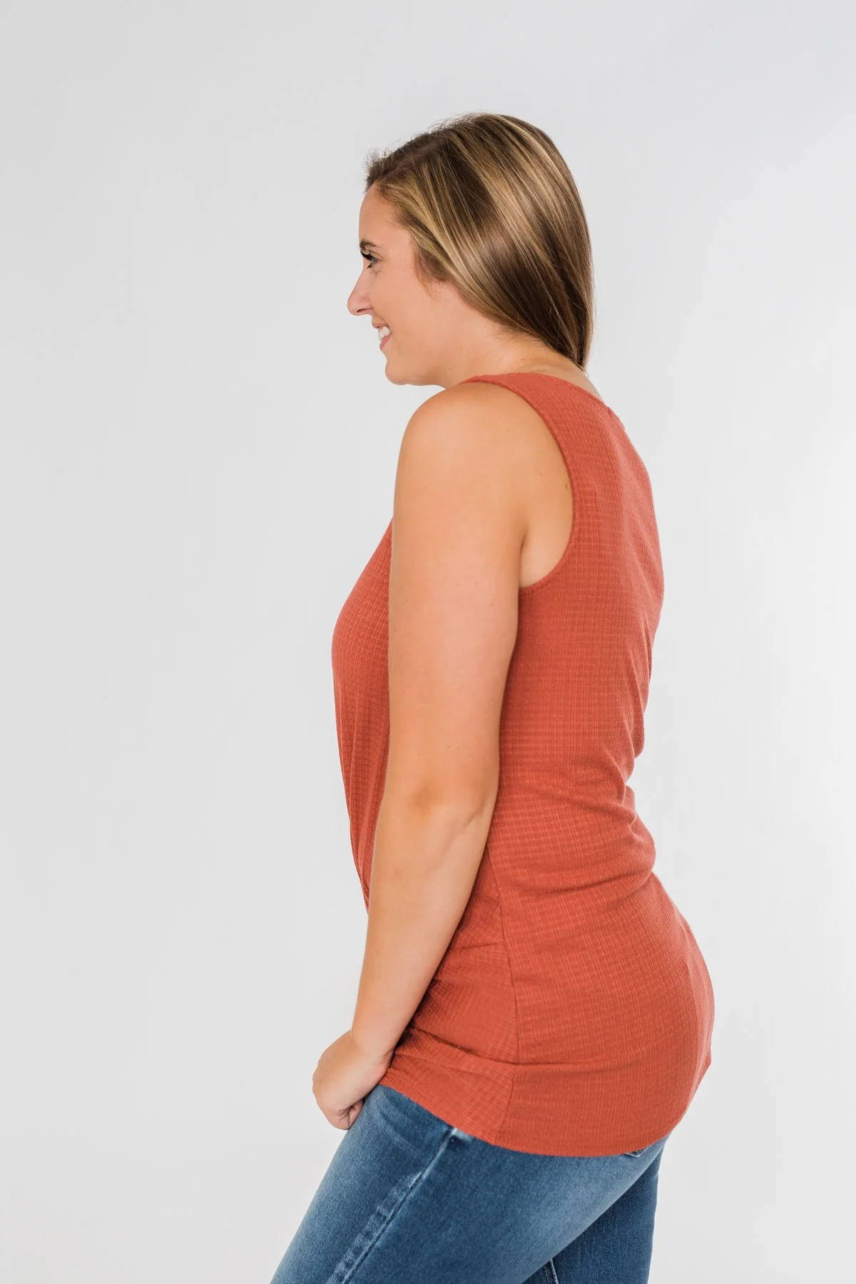 Good Together Twist Tank Top- Rust - Image 10