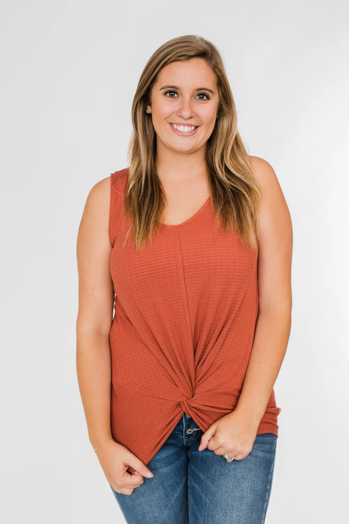 Good Together Twist Tank Top- Rust - Image 8