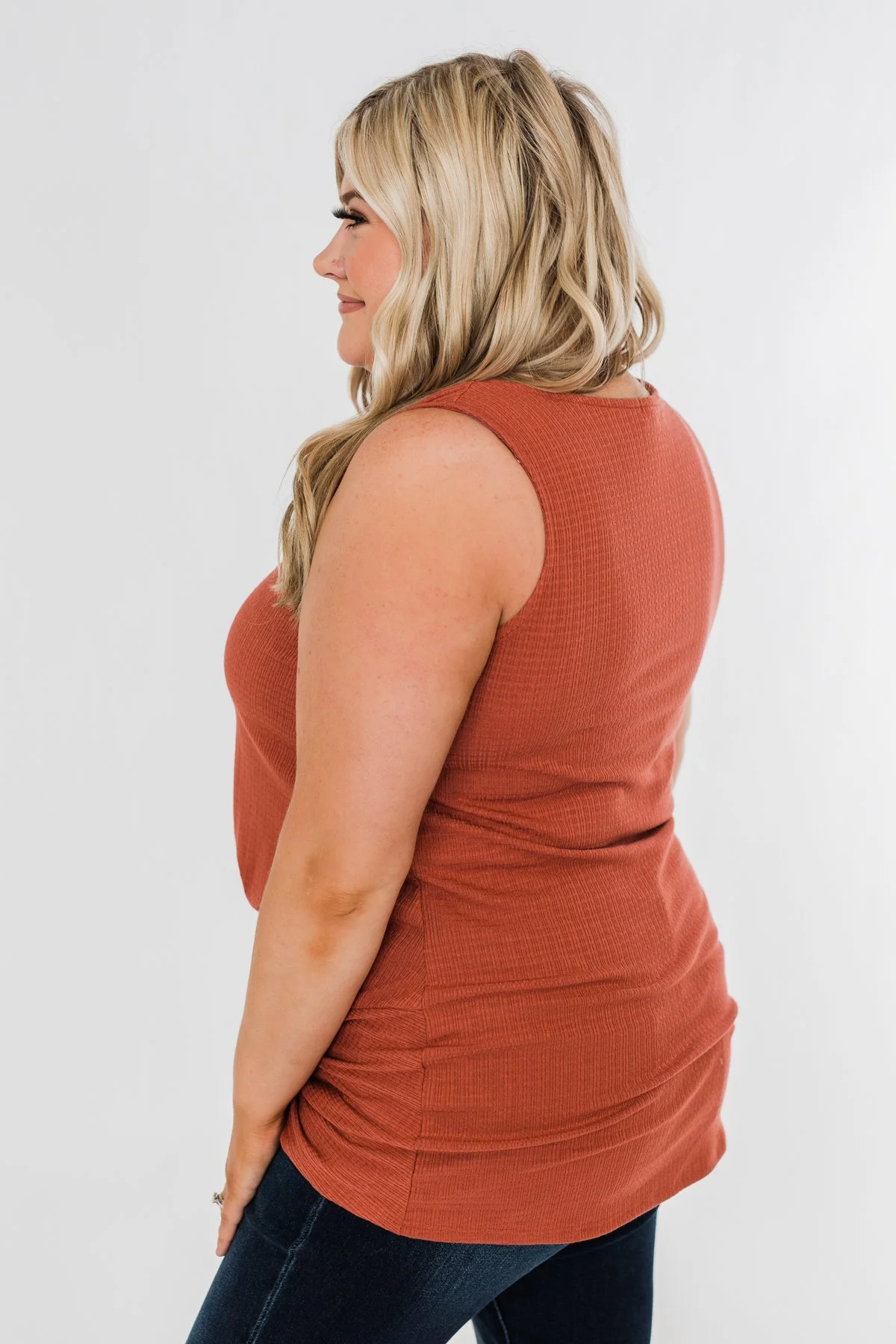 Good Together Twist Tank Top- Rust - Image 9