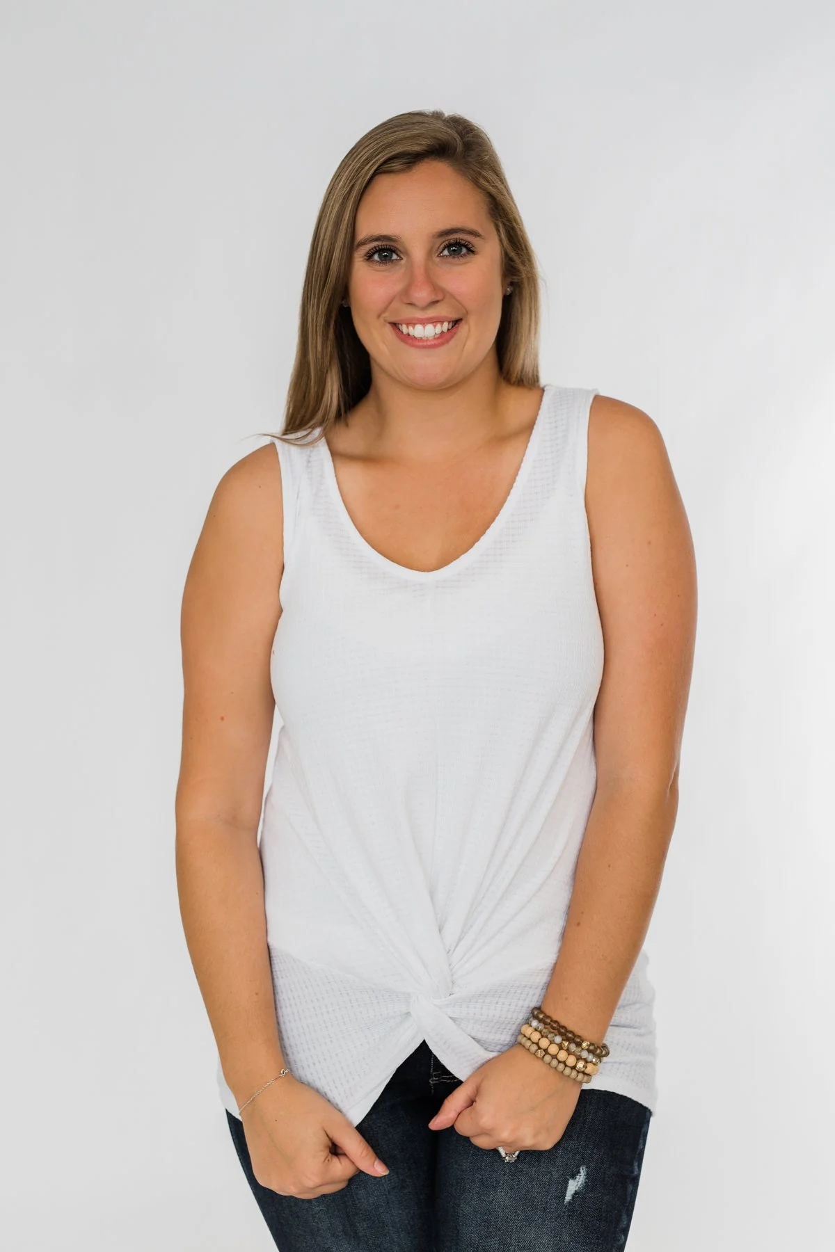 Good Together Twist Tank Top- White - Image 2
