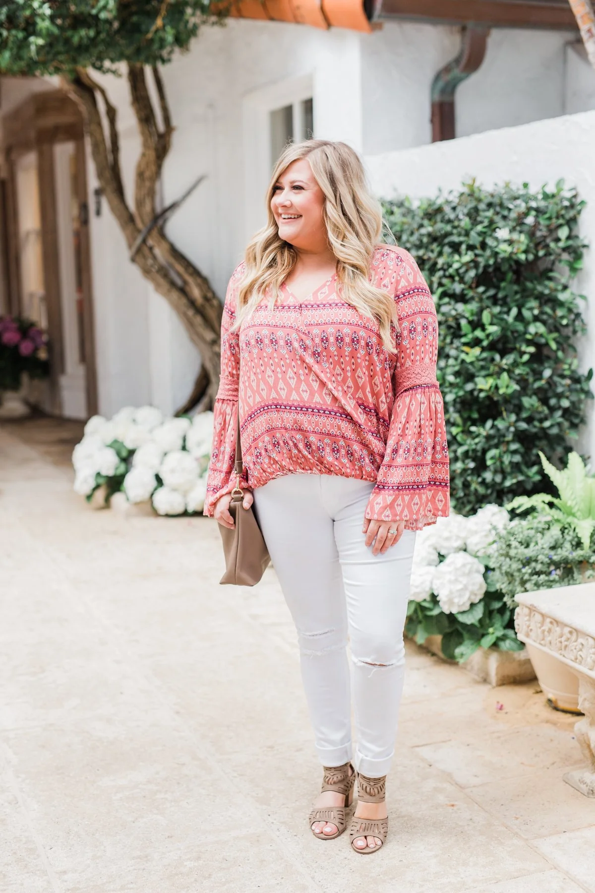 Good Vibes Only Wrap Detail V-Neck Top- Light Rust - Image 18