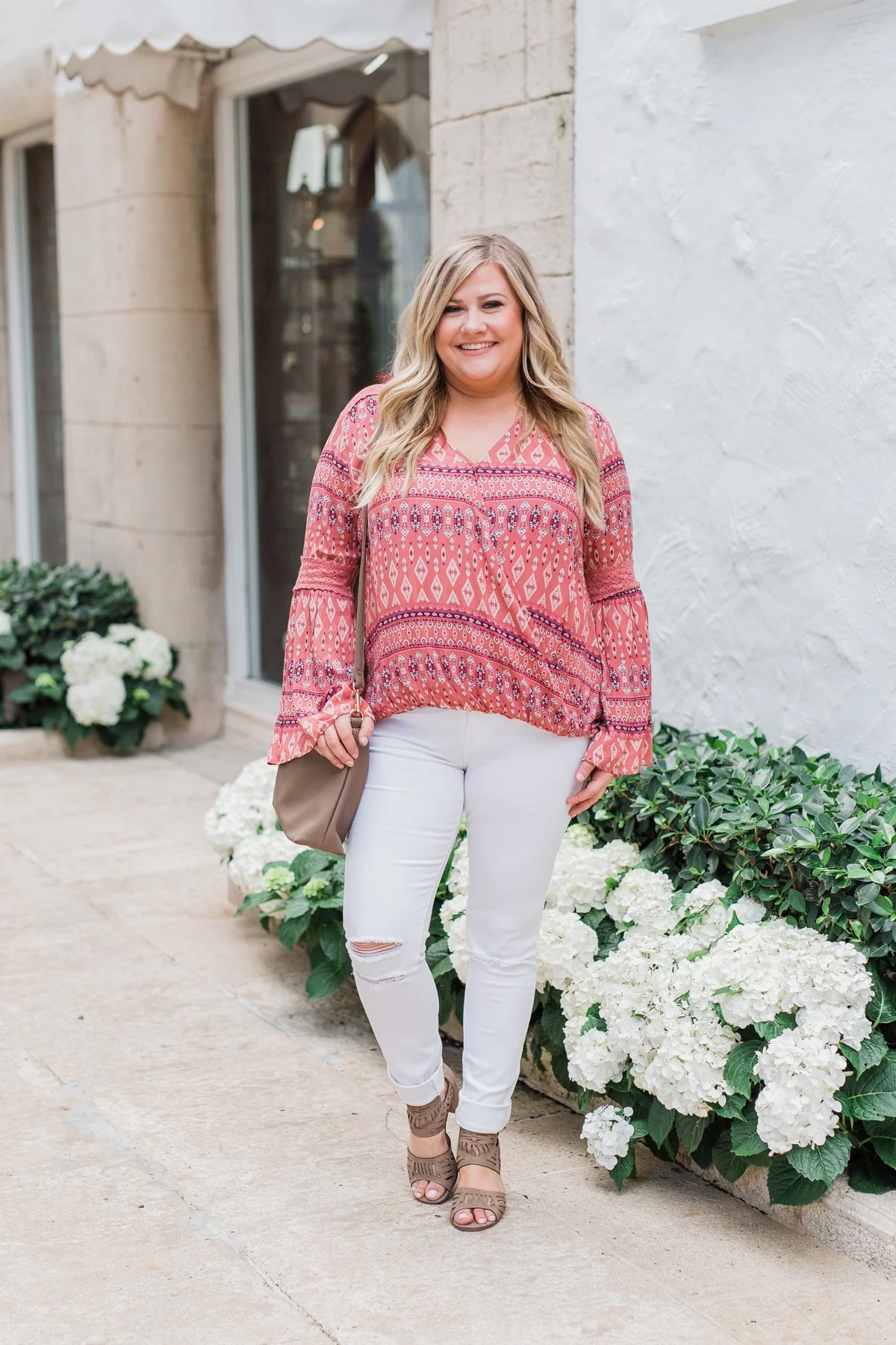 Good Vibes Only Wrap Detail V-Neck Top- Light Rust - Image 21