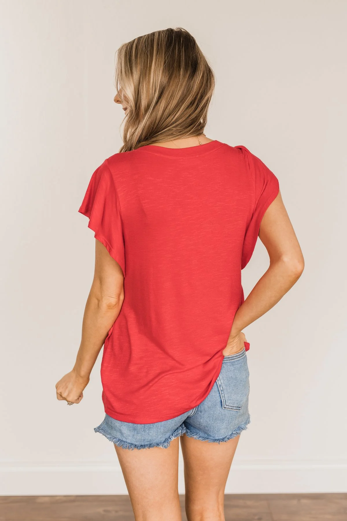 Gorgeous & Graceful Ruffle Top- Dark Coral - Image 6