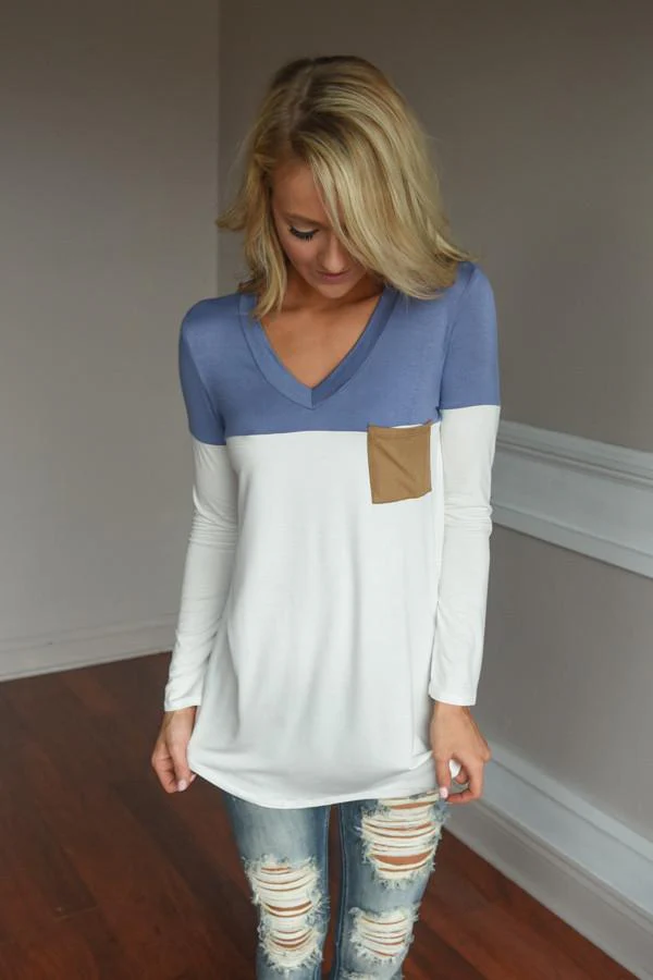 Got a Little Change in My Pocket Top ~ Blue - Image 4