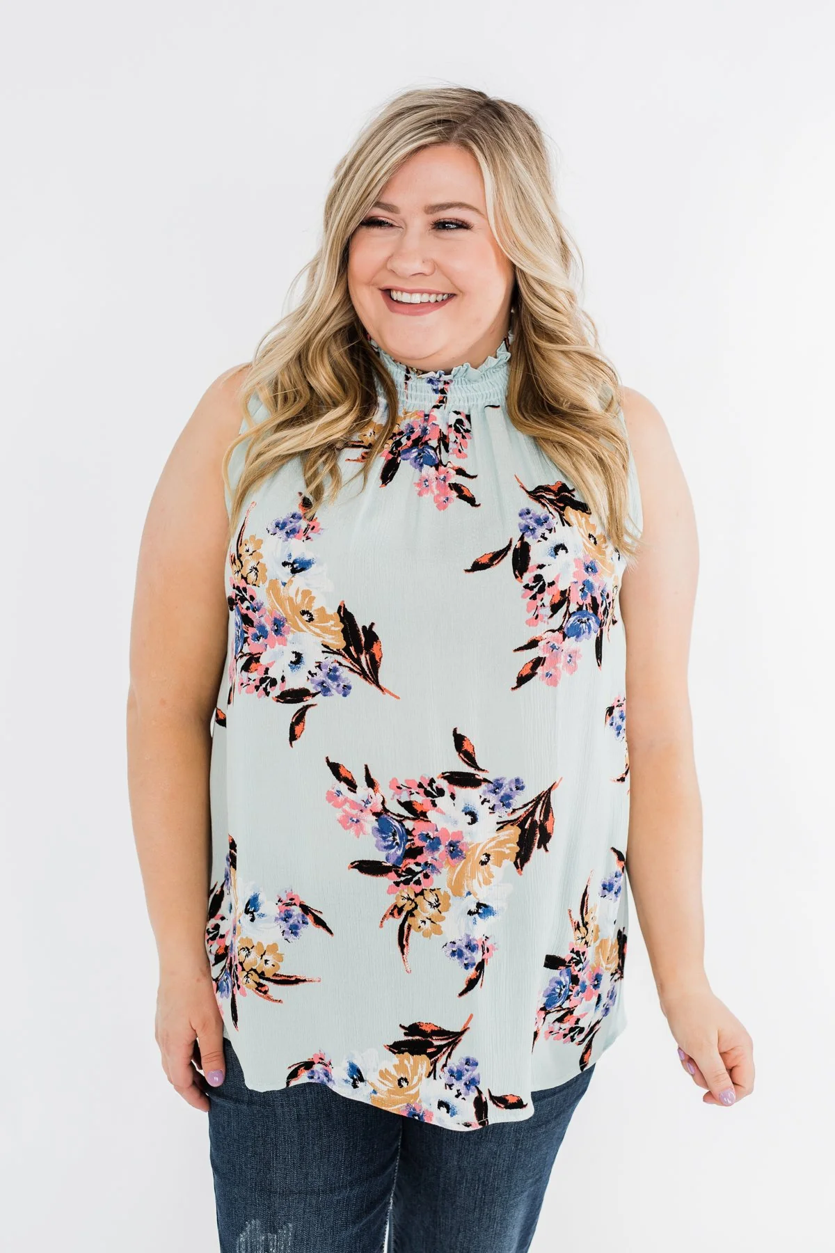 Gracefully In Love Tank Top- Light Mint Blue - Image 4