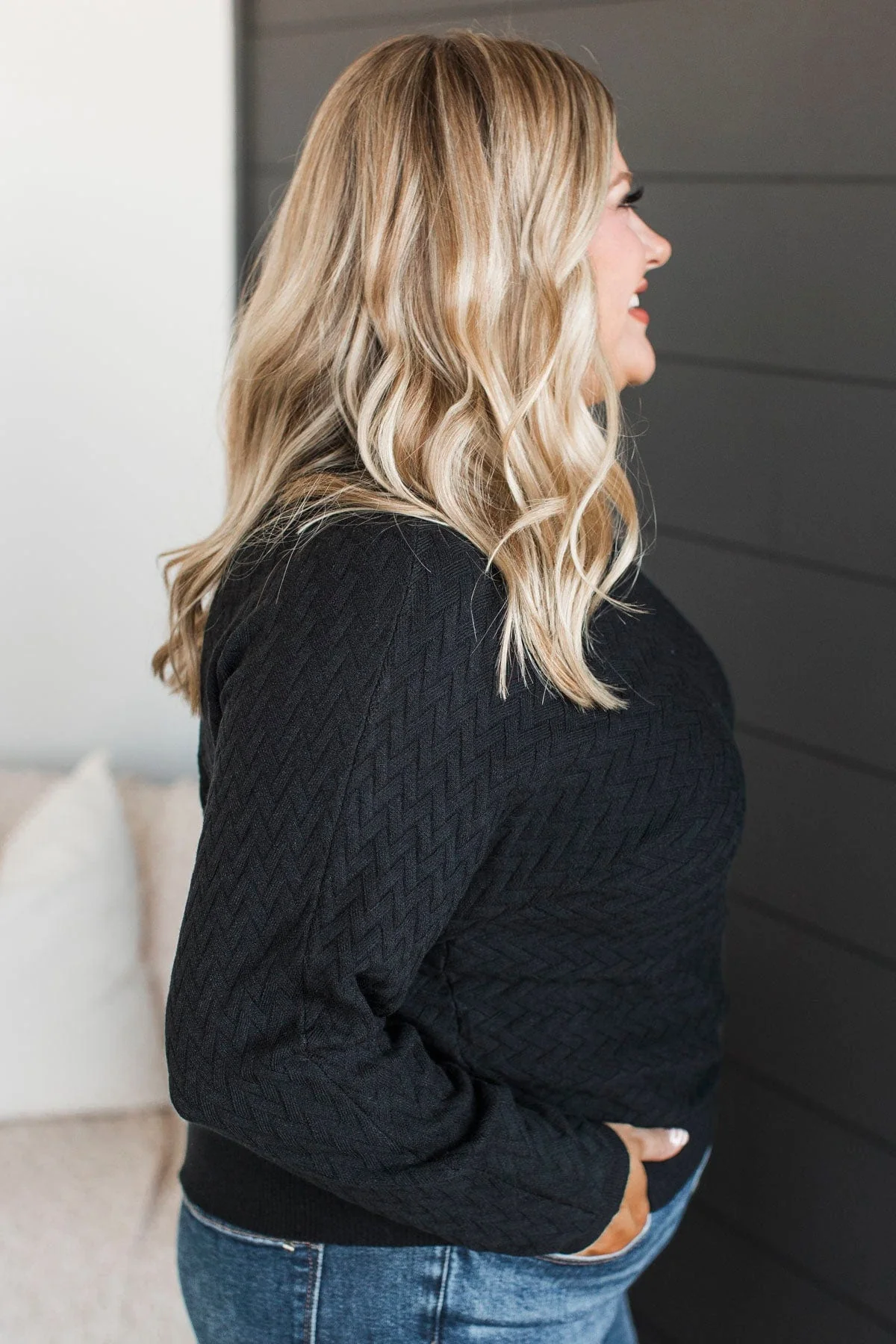 Grandest Gestures Knit Dolman Sweater- Black - Image 6