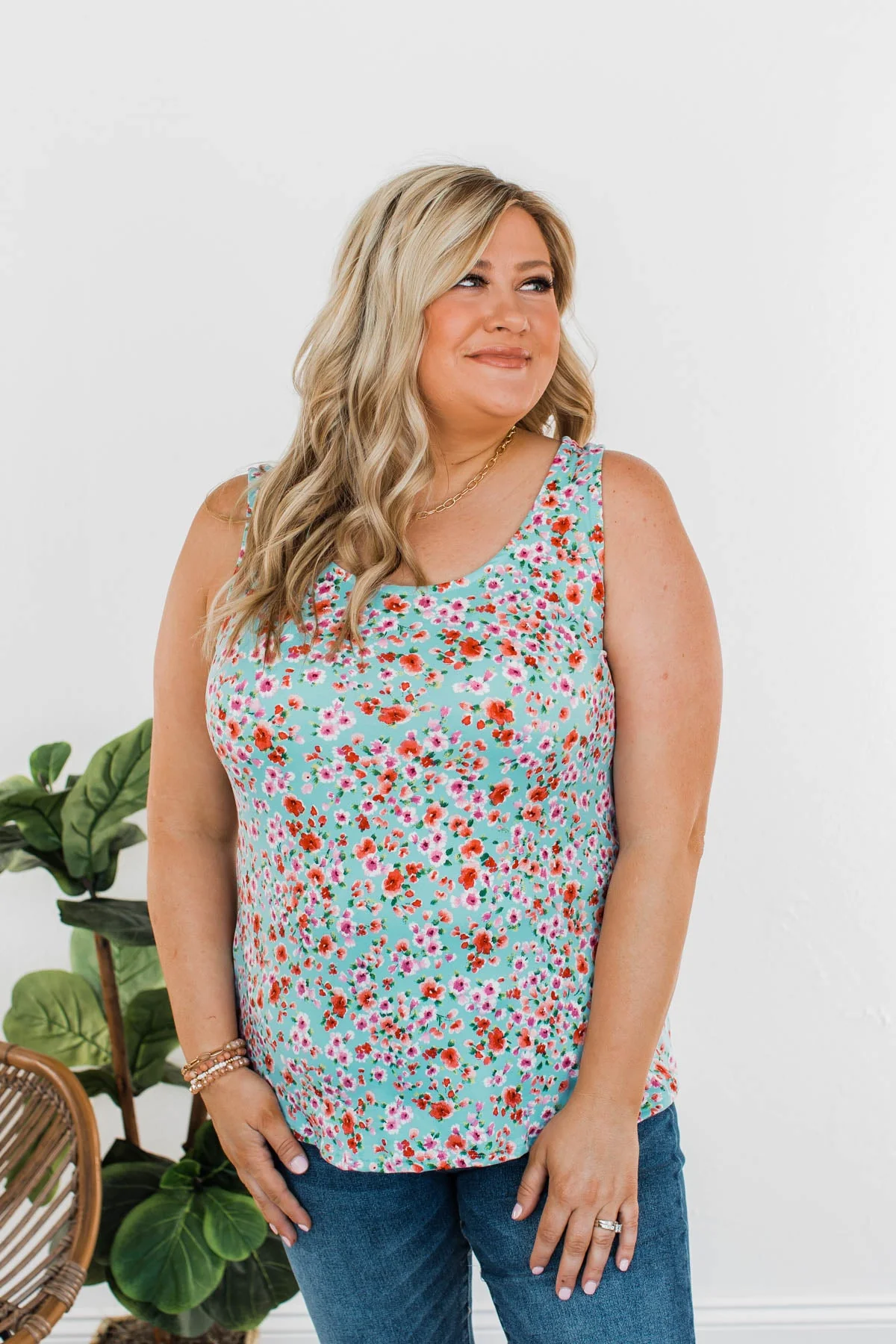 Cricket Chirps Floral Tank- Sky Blue - Image 4