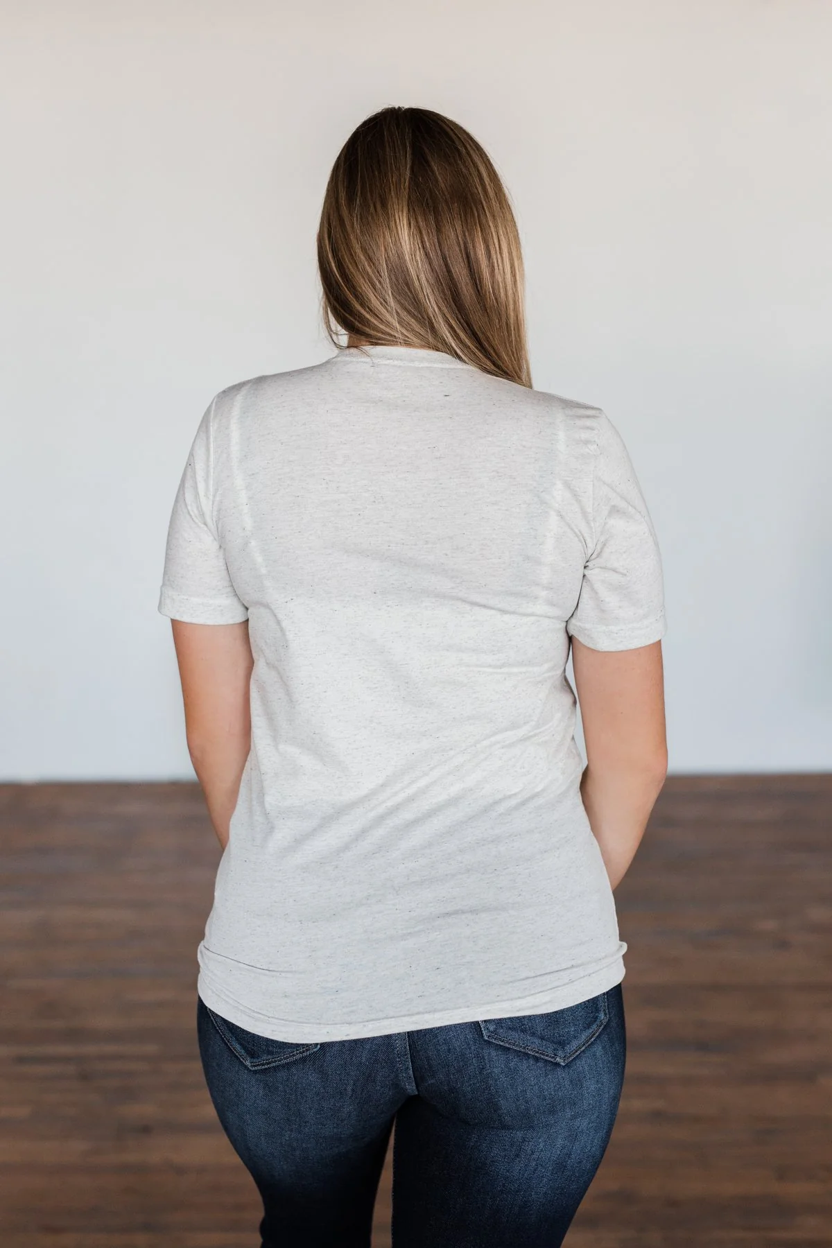 "Grateful, Blessed, Thankful" Graphic Tee- Heathered Oatmeal - Image 13