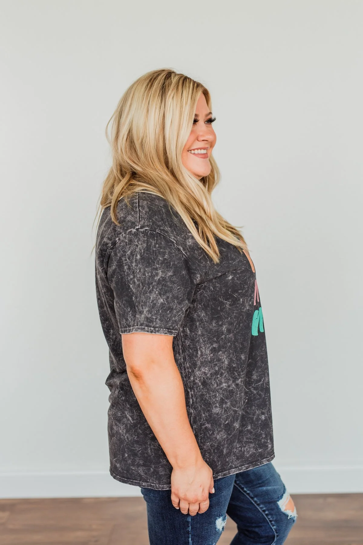Grateful For You "Mama" Graphic Tee- Washed Charcoal - Image 10