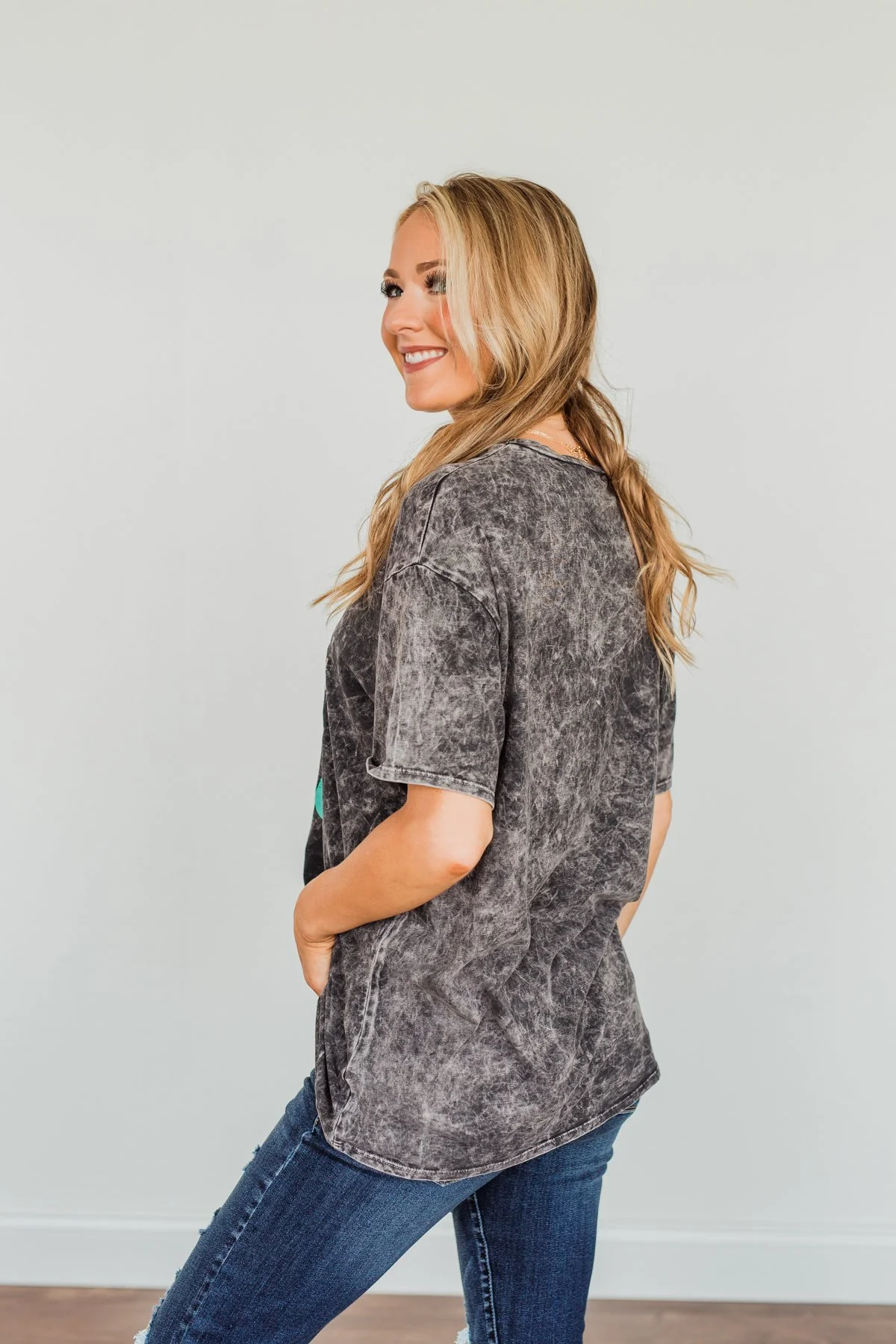 Grateful For You "Mama" Graphic Tee- Washed Charcoal - Image 9