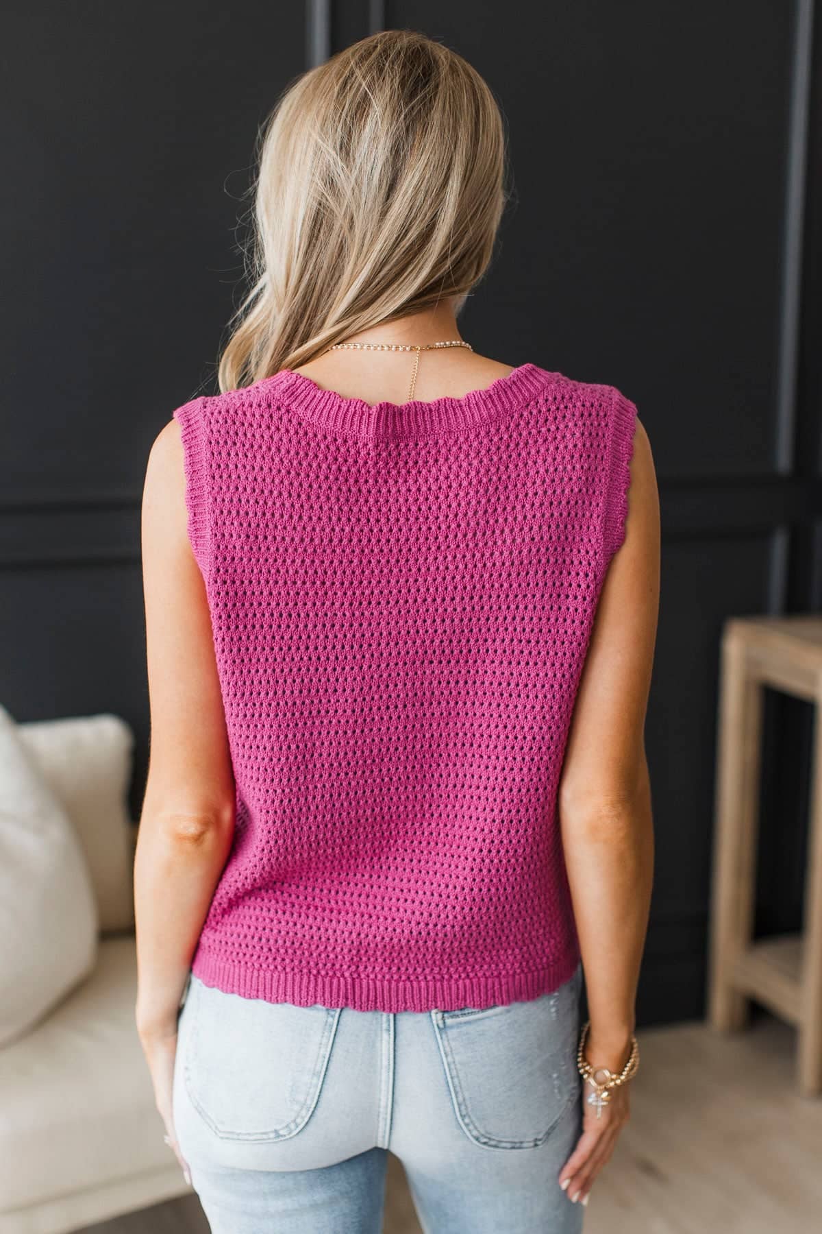 Great Days Ahead Bow Tie Knit Sweater Vest- Fuchsia - Image 7