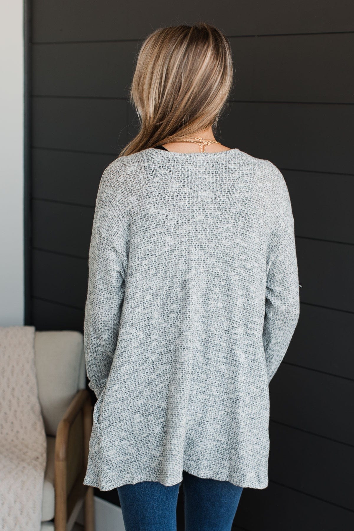 Great Expectations Knit Cardigan- Heather Grey - Image 8