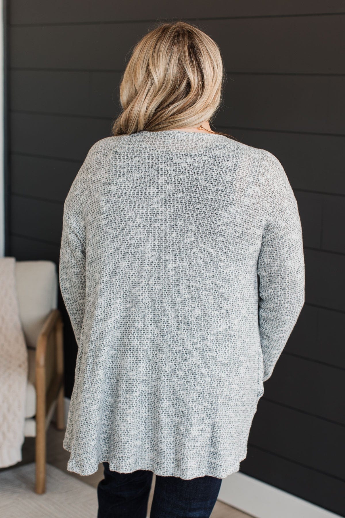 Great Expectations Knit Cardigan- Heather Grey - Image 9