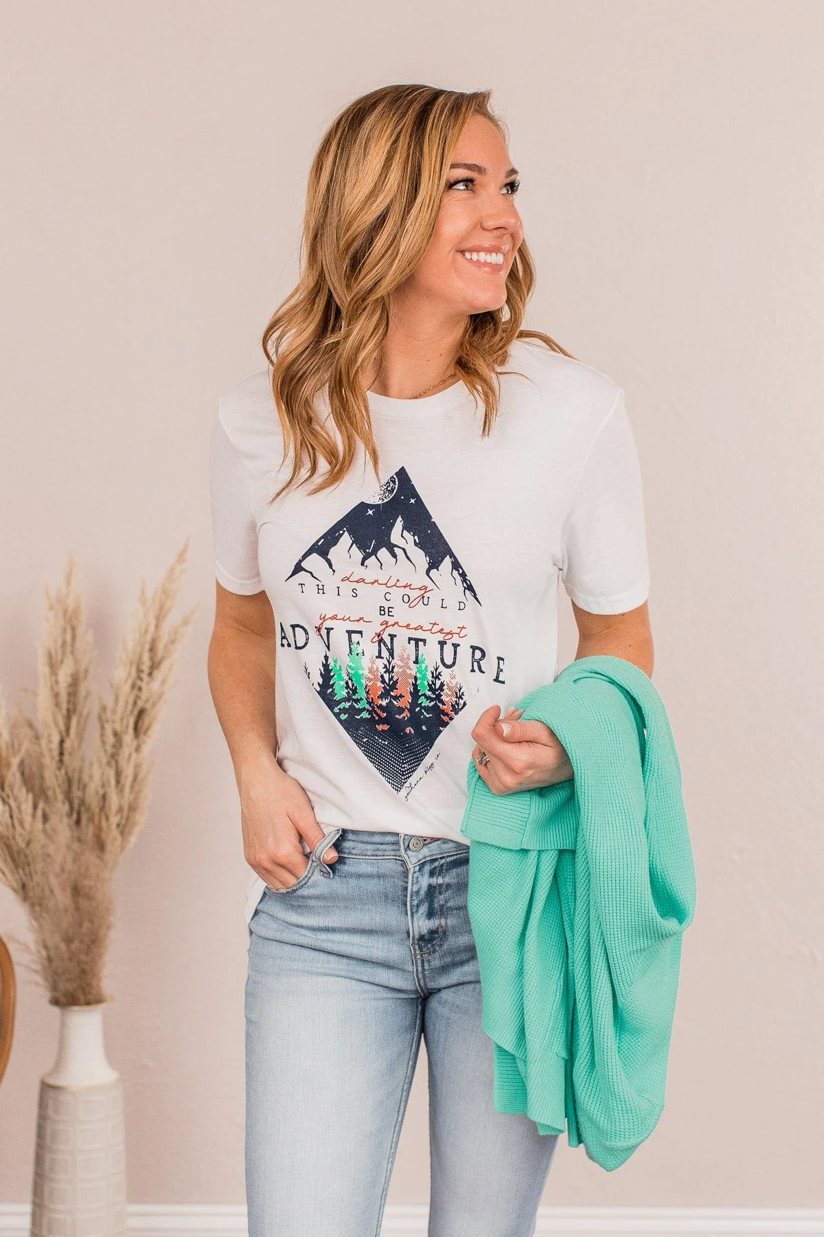 "Greatest Adventure" Graphic Tee- Off White - Image 4