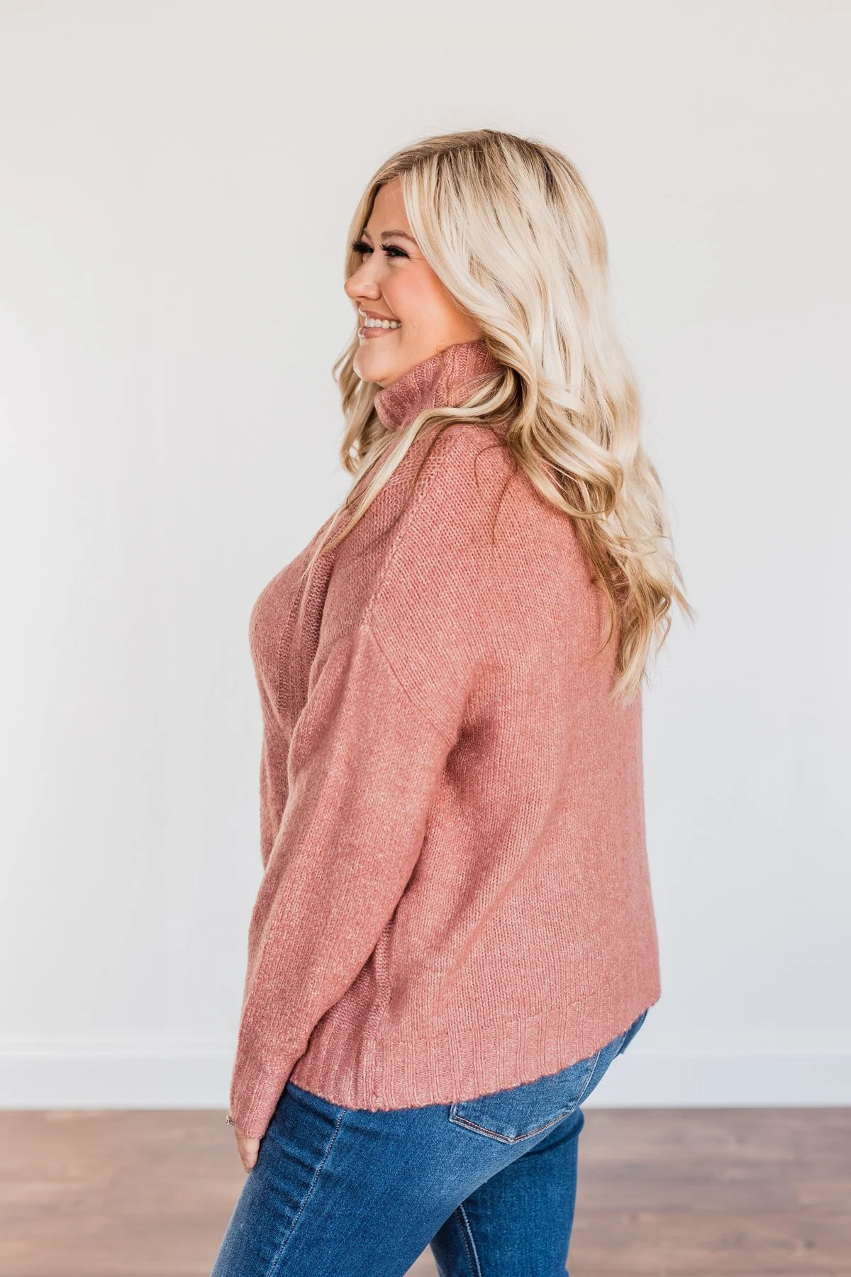 Greatest Blessings Knit Cowl Neck Sweater- Mauve - Image 11