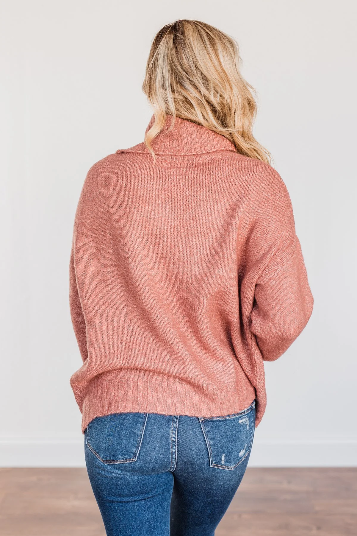 Greatest Blessings Knit Cowl Neck Sweater- Mauve - Image 13