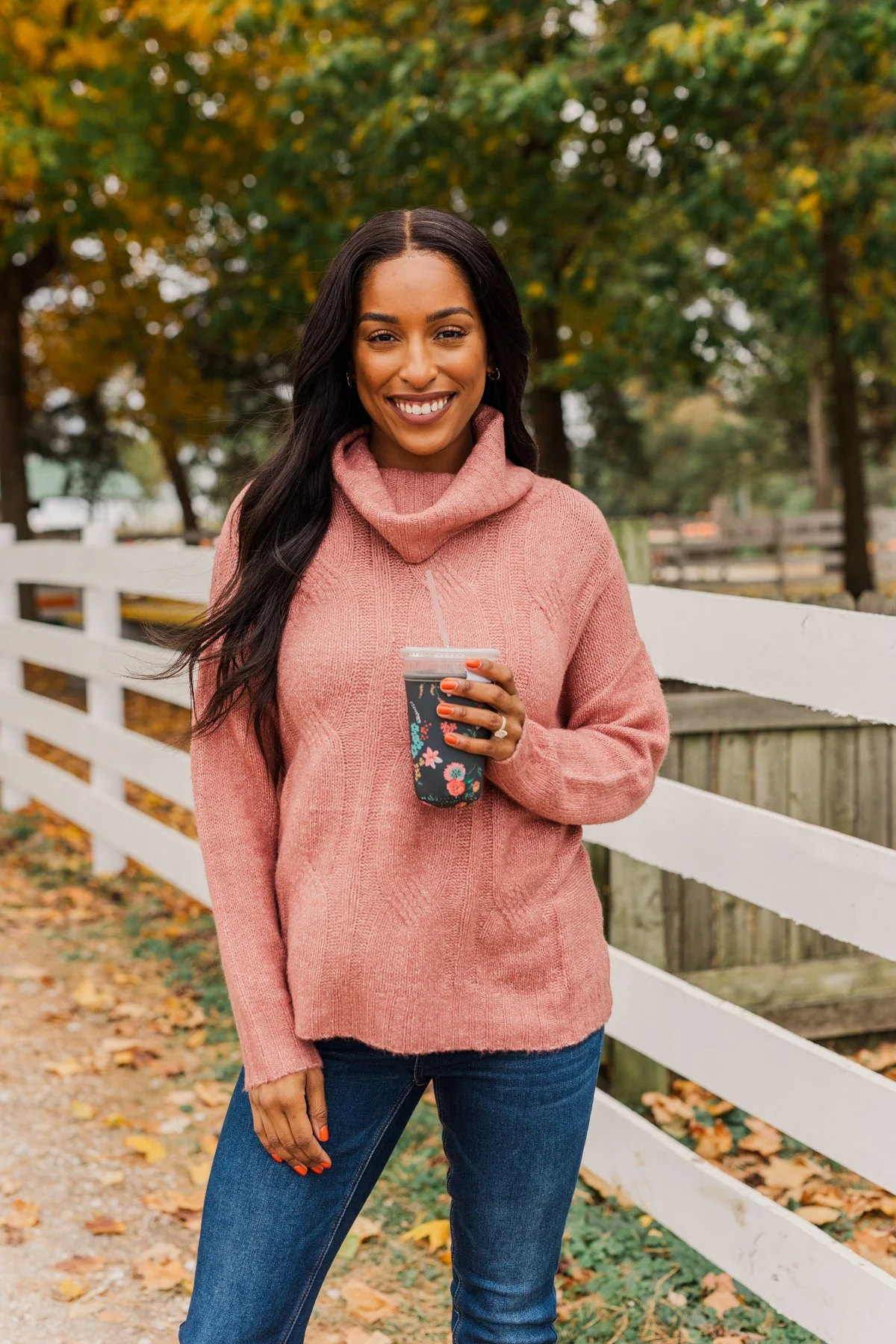 Greatest Blessings Knit Cowl Neck Sweater- Mauve - Image 5