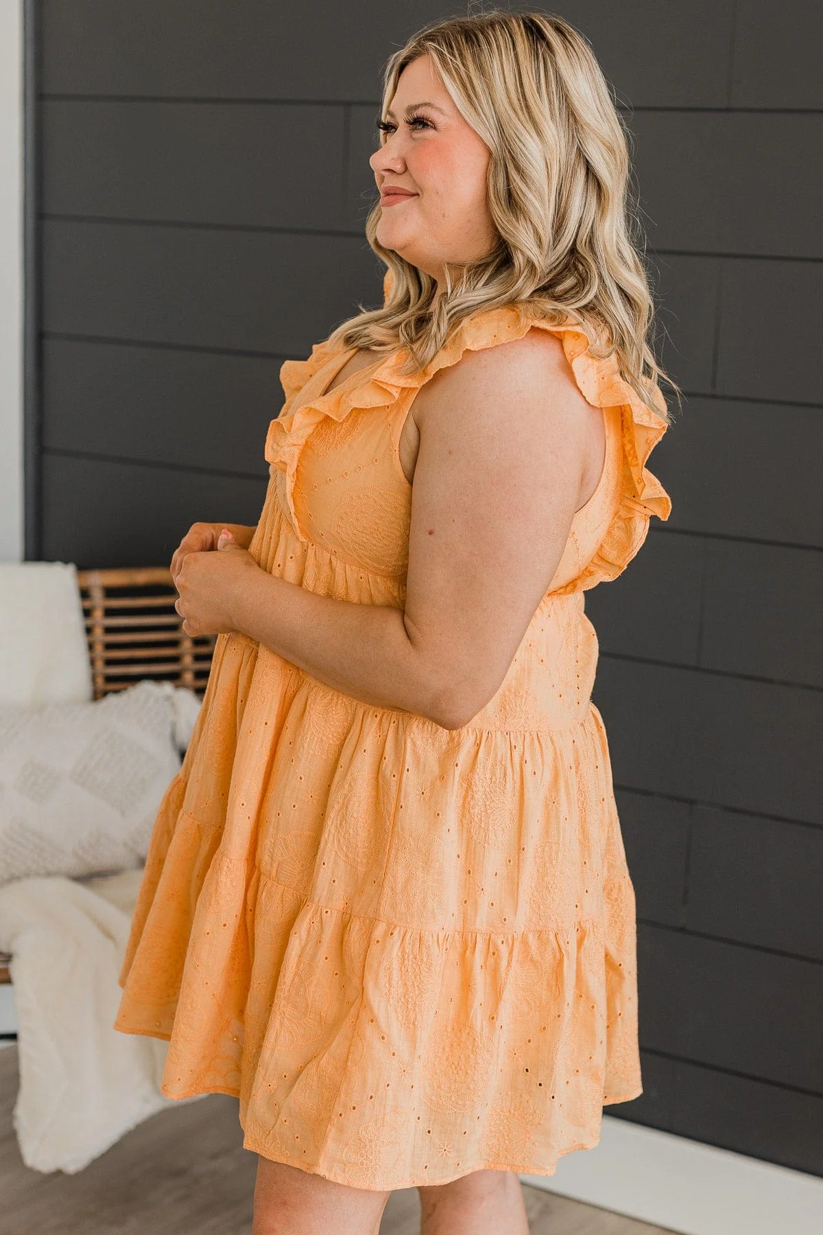 Greatest Feeling Tiered Dress- Sherbet - Image 6