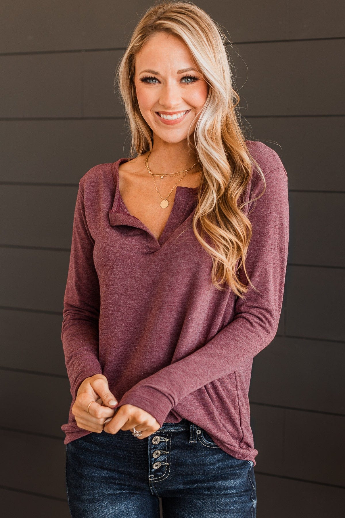 Greatest Opportunity Knit Top- Burgundy - Image 4