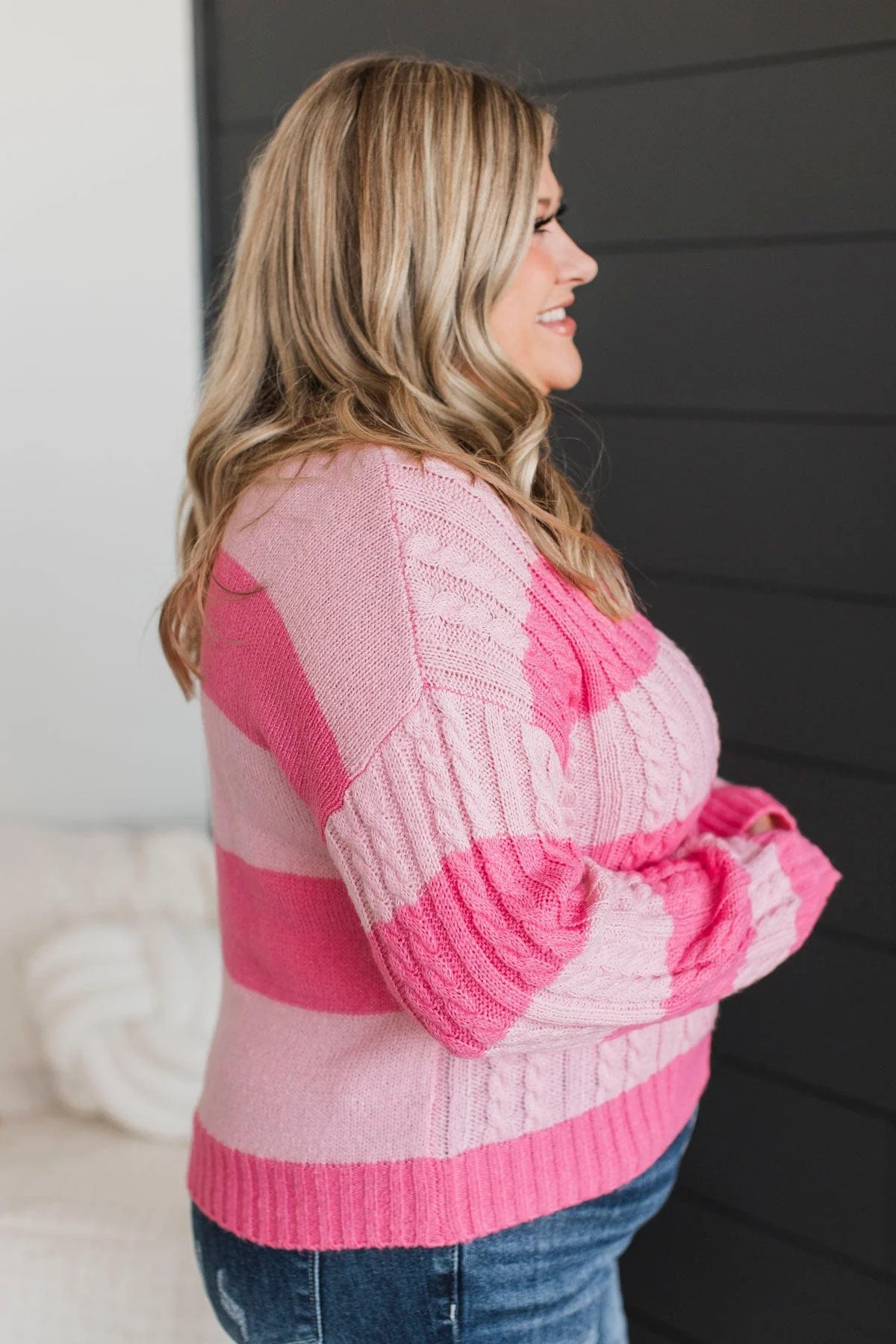 Greatly Desired Striped Knit Sweater- Pink - Image 5