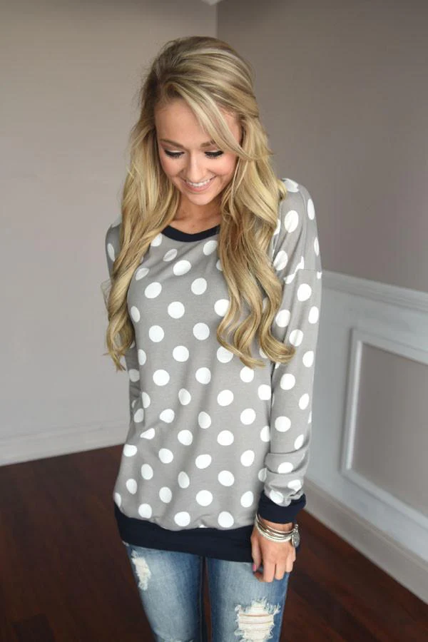 Grey Polka Dot Top - Image 4