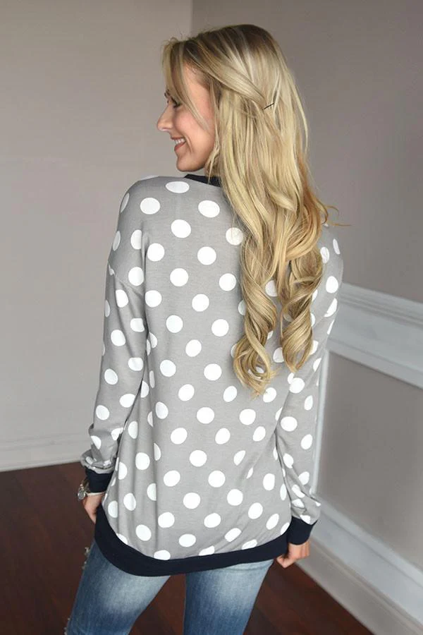 Grey Polka Dot Top - Image 6