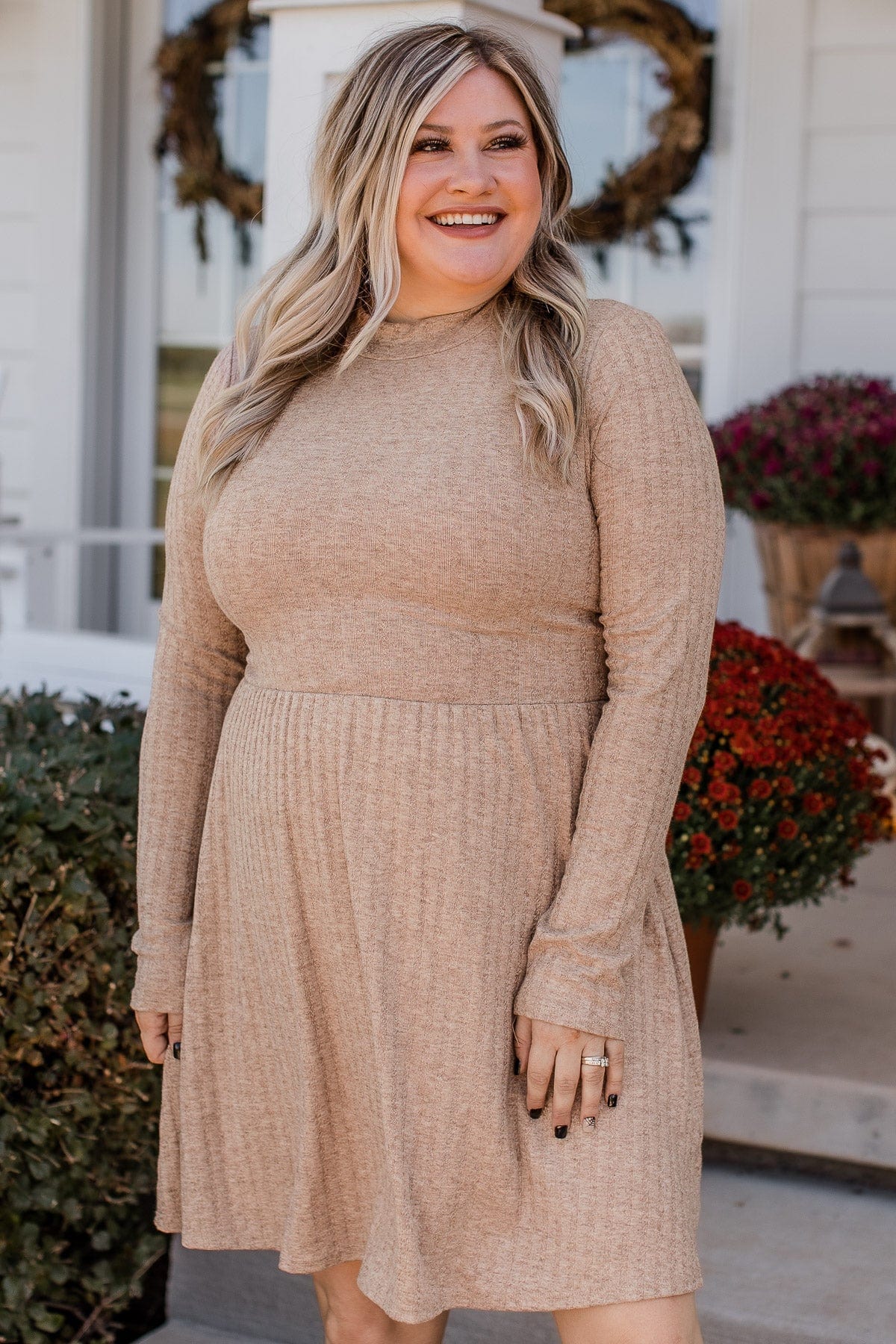 Growing Gratitude Knit Dress- Mocha - Image 2